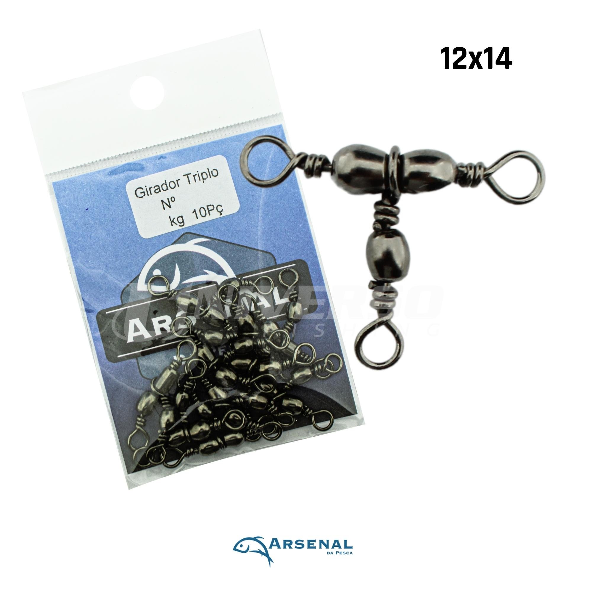 ニチノー　ゴロクラッシャー　5個セット Girador Triplo Arsenal da Pesca Black Nickel - 10pçs Nº 12x14