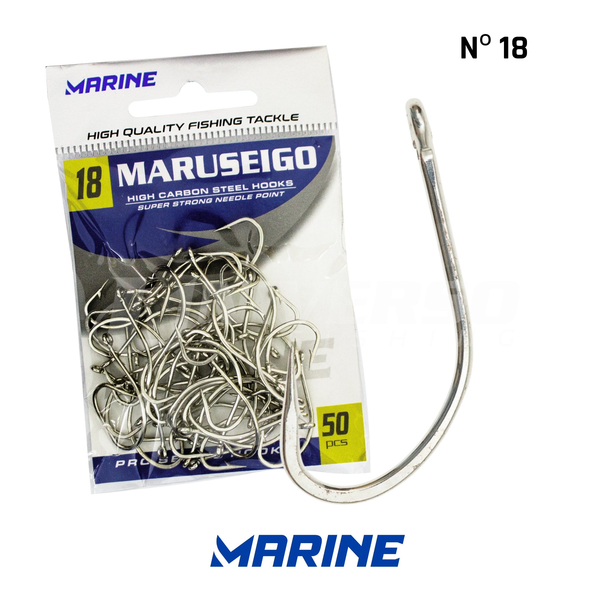 Anzol Marine Maruseigo Nickel Nº 18 c/ 50 Un.
