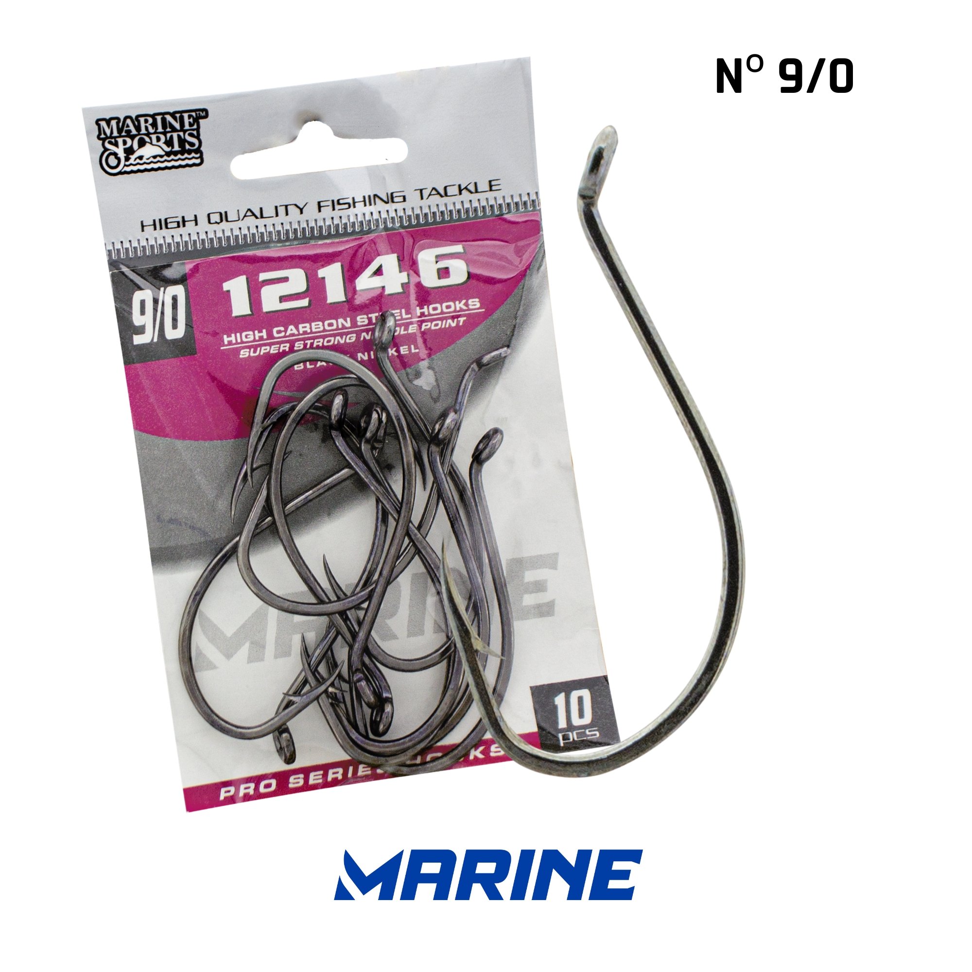 Anzol Marine Black Nickel 12146 9/0 c/ 10 Un.
