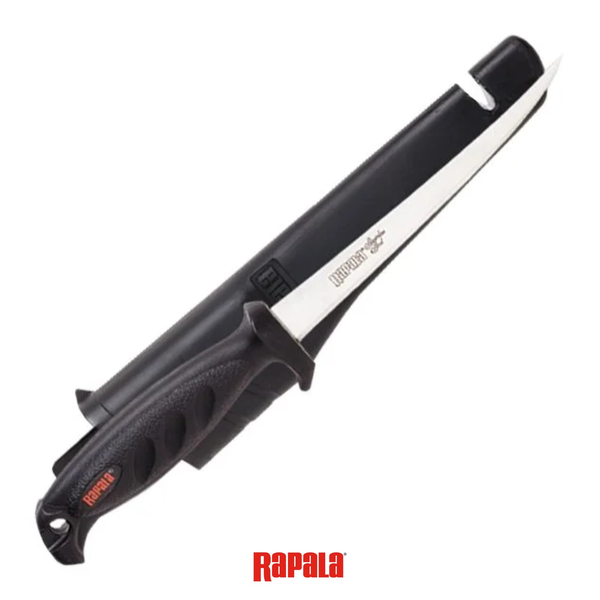 Alicate + Faca Fileteira Rapala Combo Pack c/ Afiador e Corta