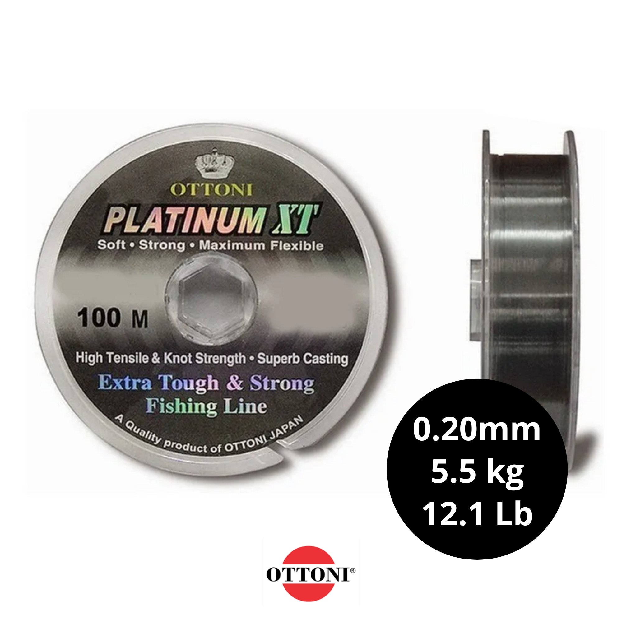 Linha Monofilamento Ottoni Platinum XT 100m 0,20mm | 12.1lb