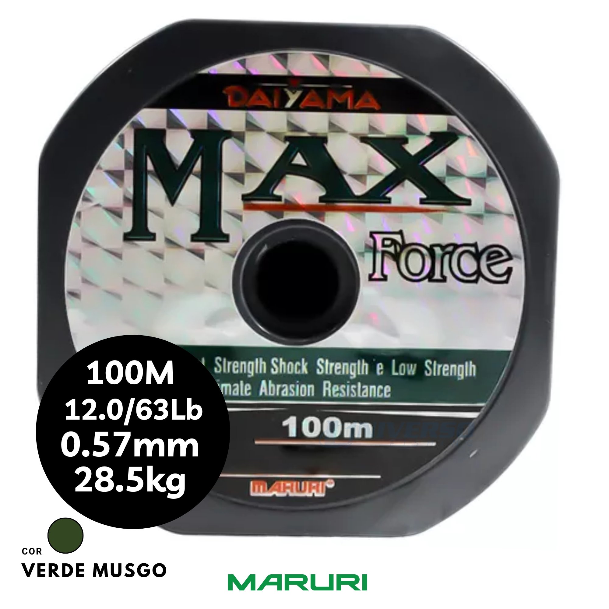 Linha Monofilamento Maruri Daiyama Max Force Verde Musgo 100mts 0
