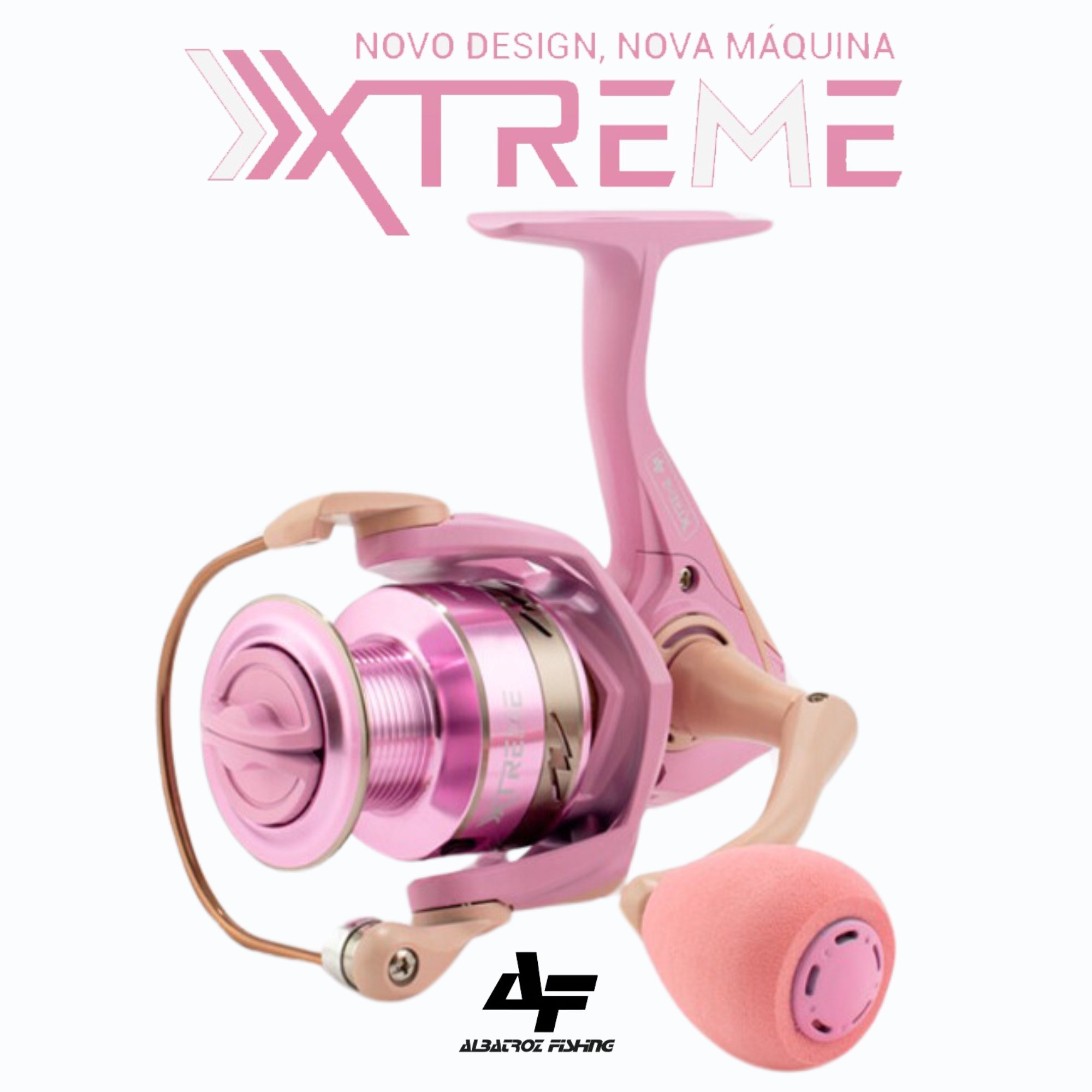 Molinete Albatroz Xtreme 30 Pink Velocidade de 5.2:1 com 4 Rolamentos