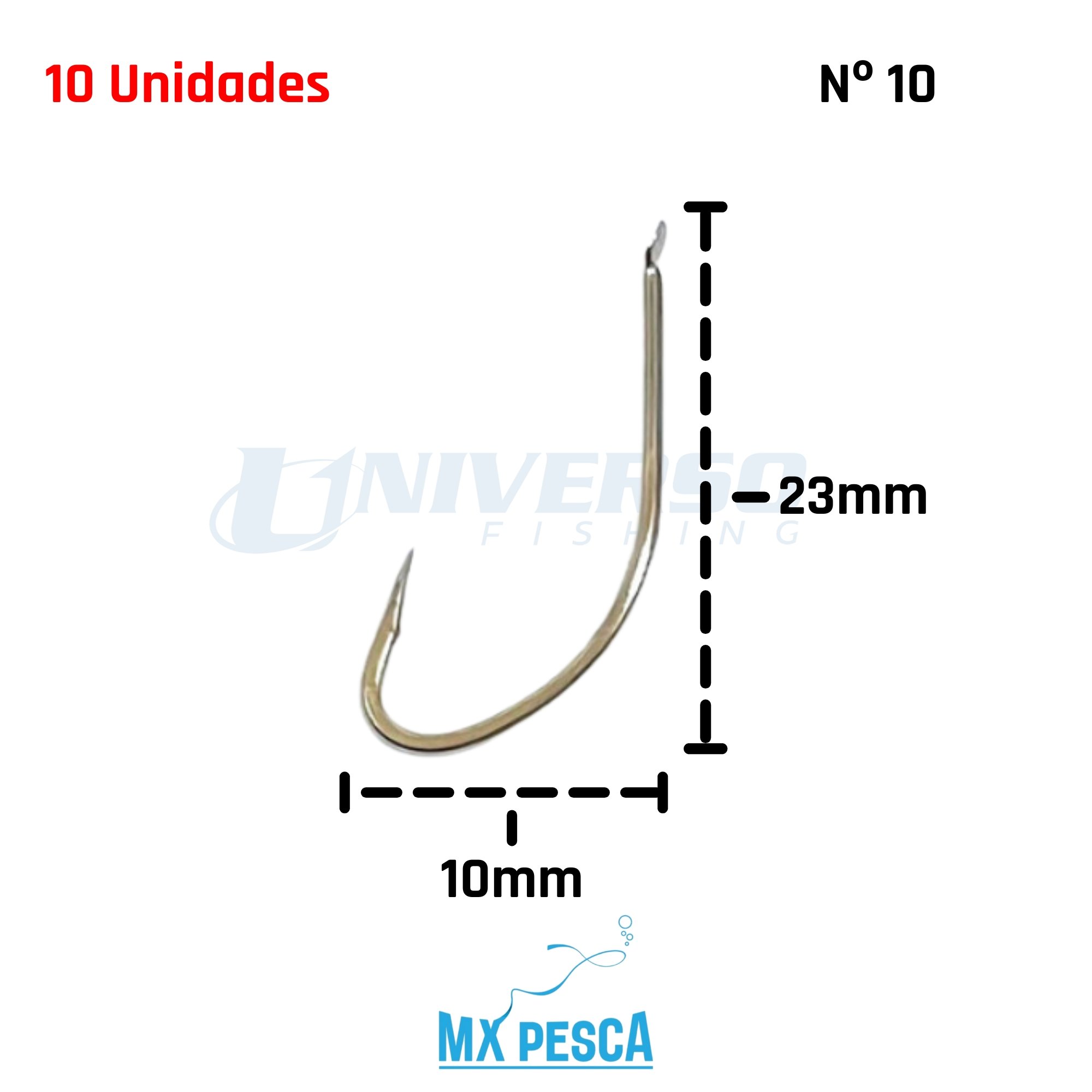 Anzol MX Pesca Kitsune Níckel Nº10