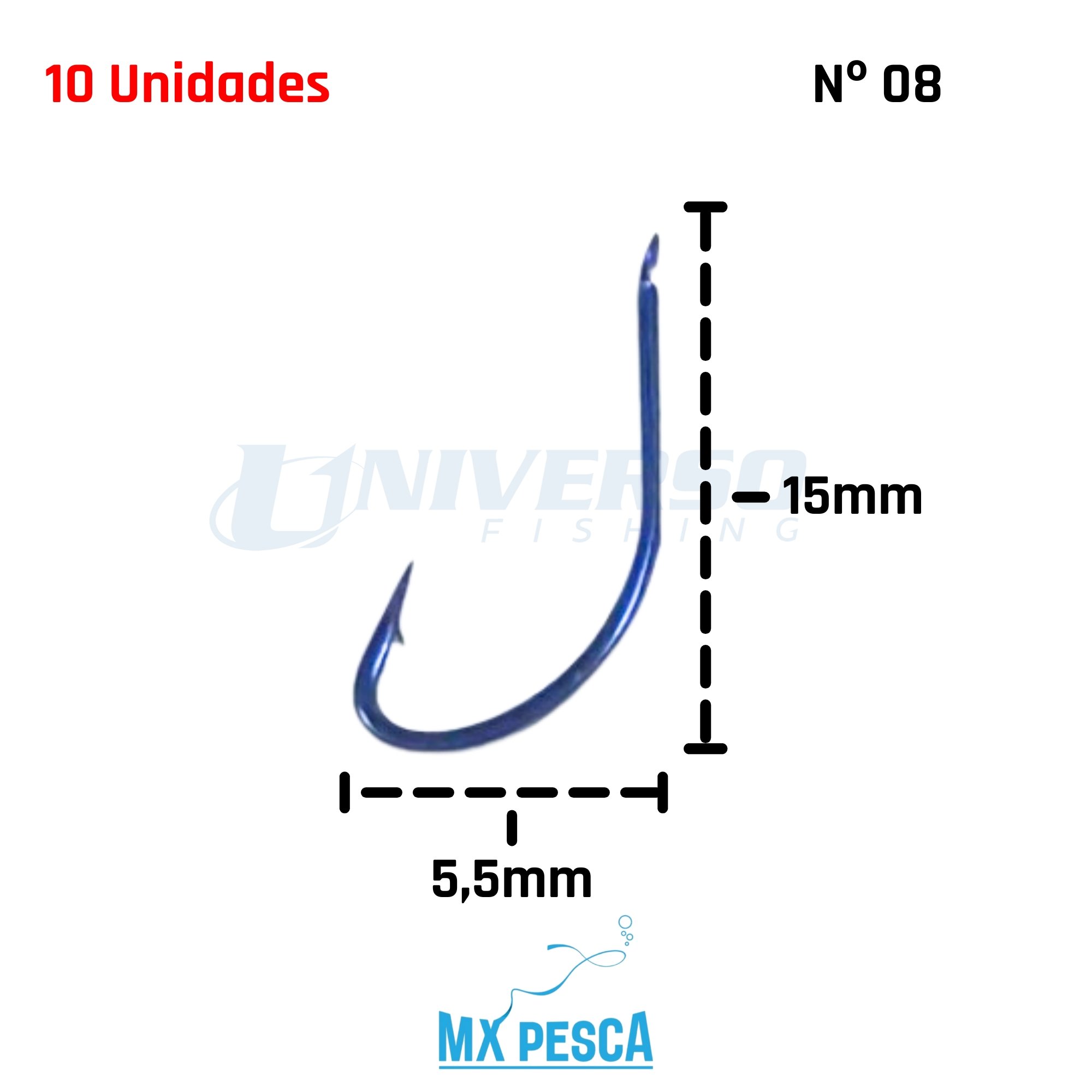 Anzol MX Pesca Akita Kitsune Azul Nº 8
