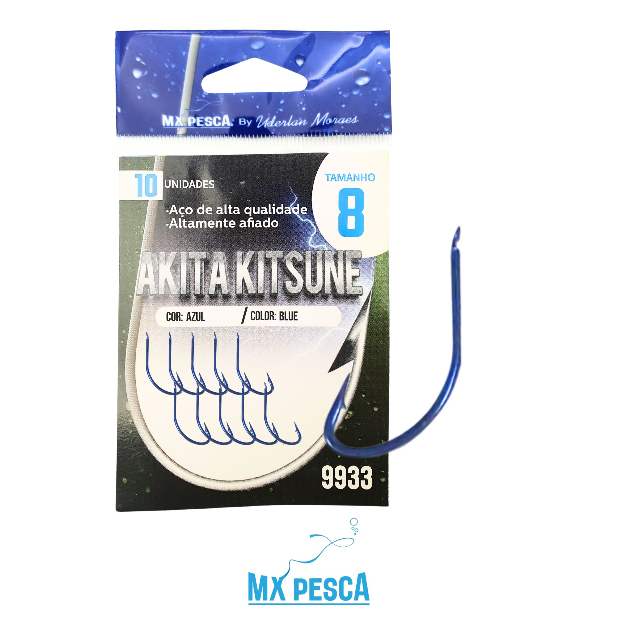 Anzol MX Pesca Akita Kitsune Azul Nº 8
