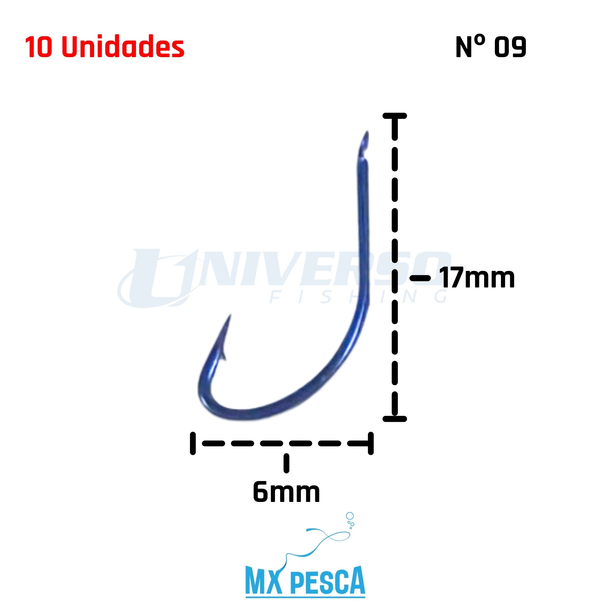 Anzol MX Pesca Akita Kitsune Azul Nº 9