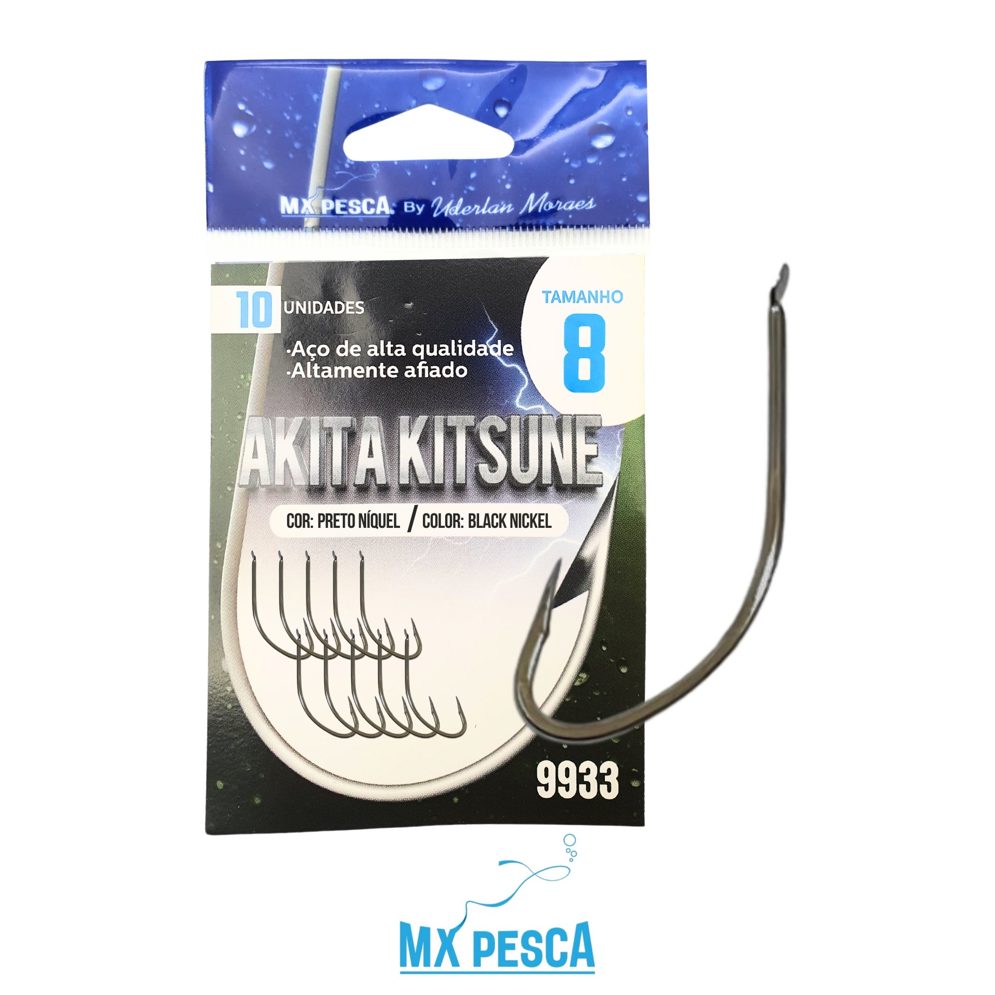 Anzol MX Pesca Akita Kitsune Verde Nº 8