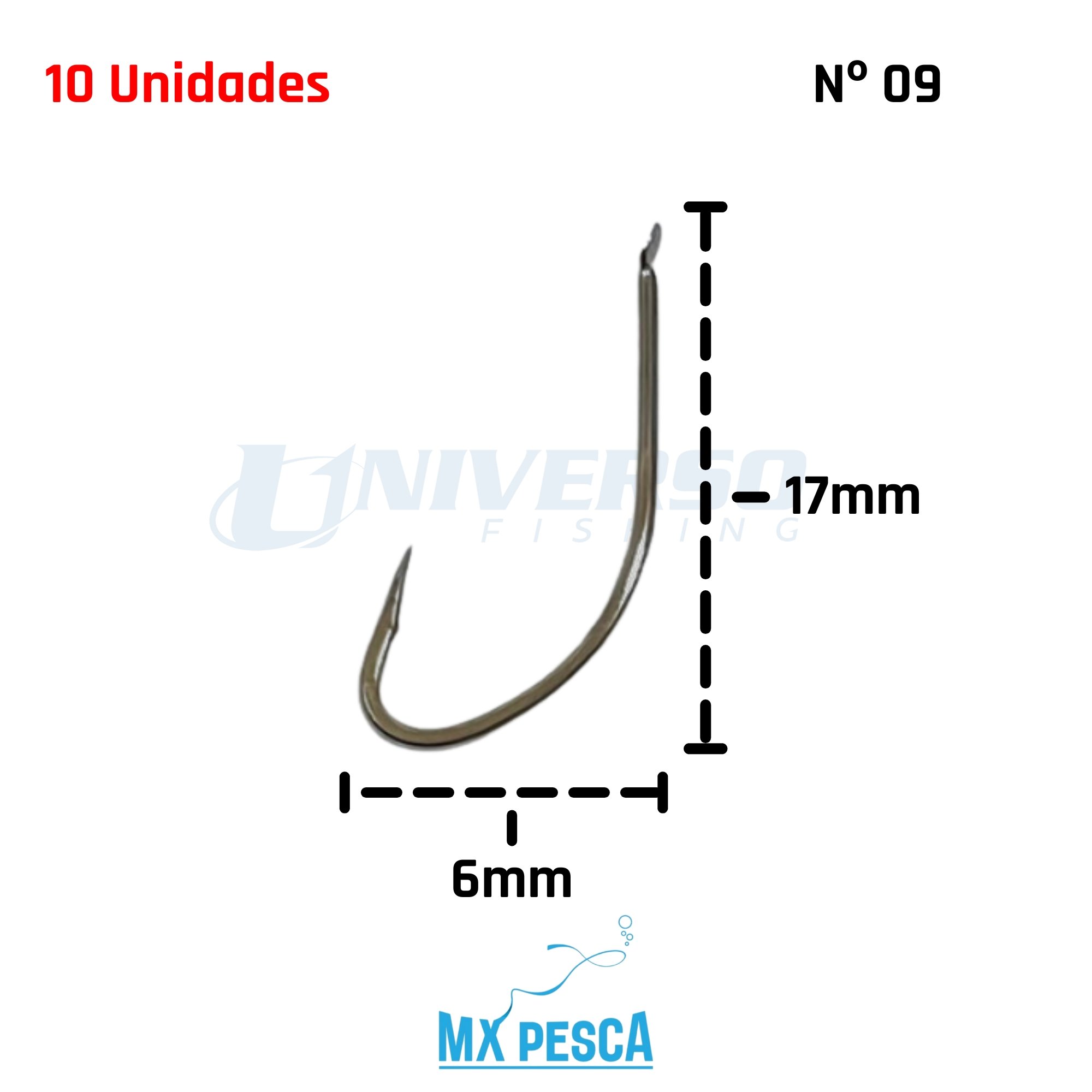 Anzol MX Pesca Akita Kitsune Preto Nº 9