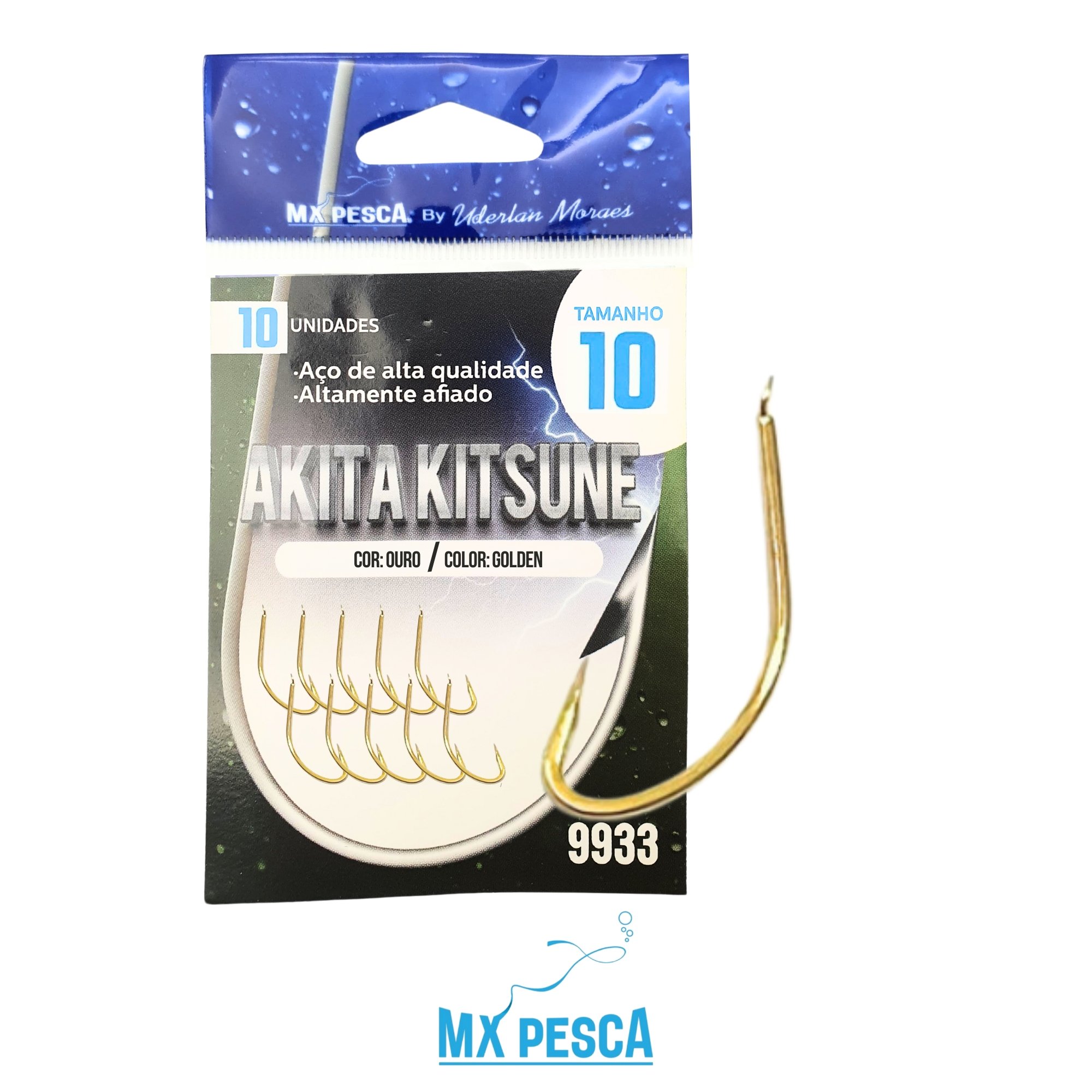 Anzol MX Pesca Akita Kitsune Ouro Nº10