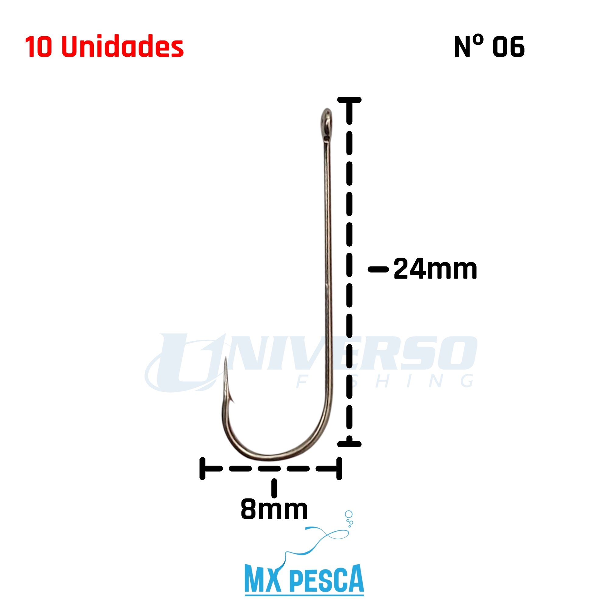Anzol MX Pesca Aberdeen Nº 06