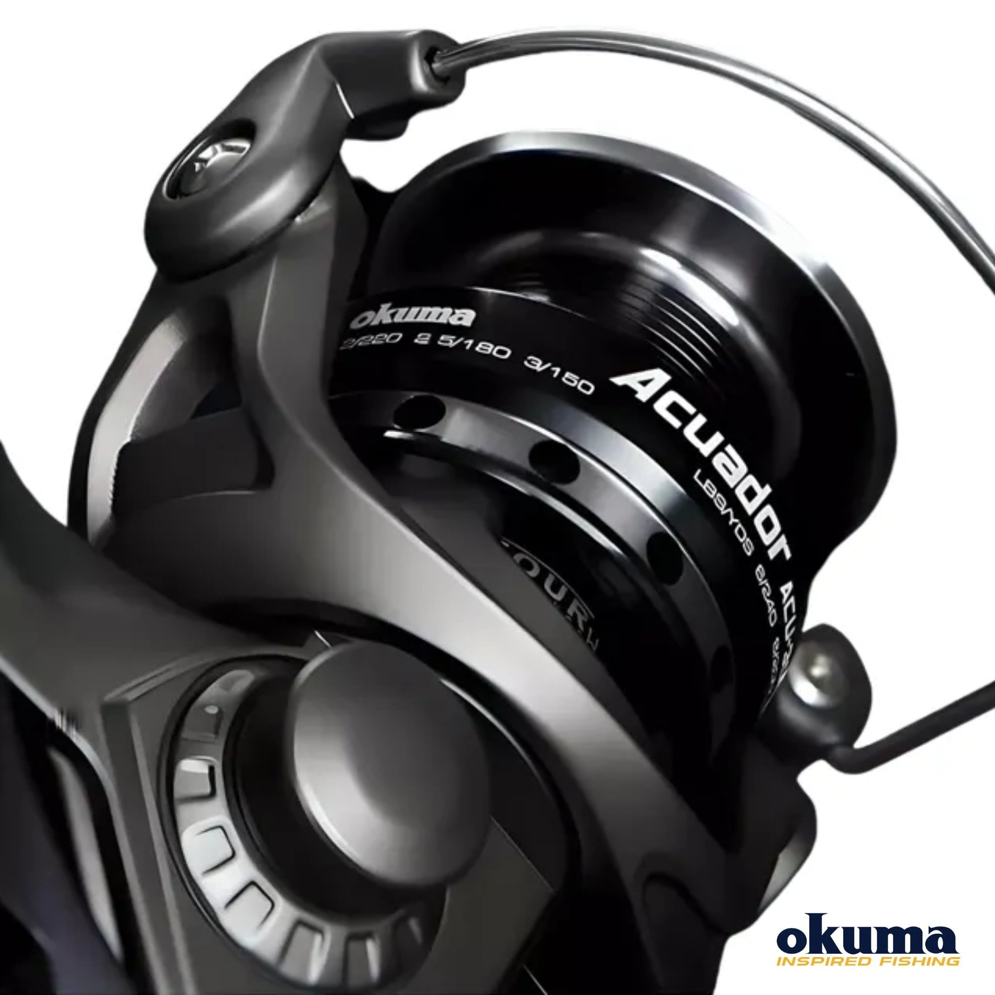 Molinete Okuma Acuador 5000A | 4 Rol. Velocidade de 5.0:1 Drag de 9kg
