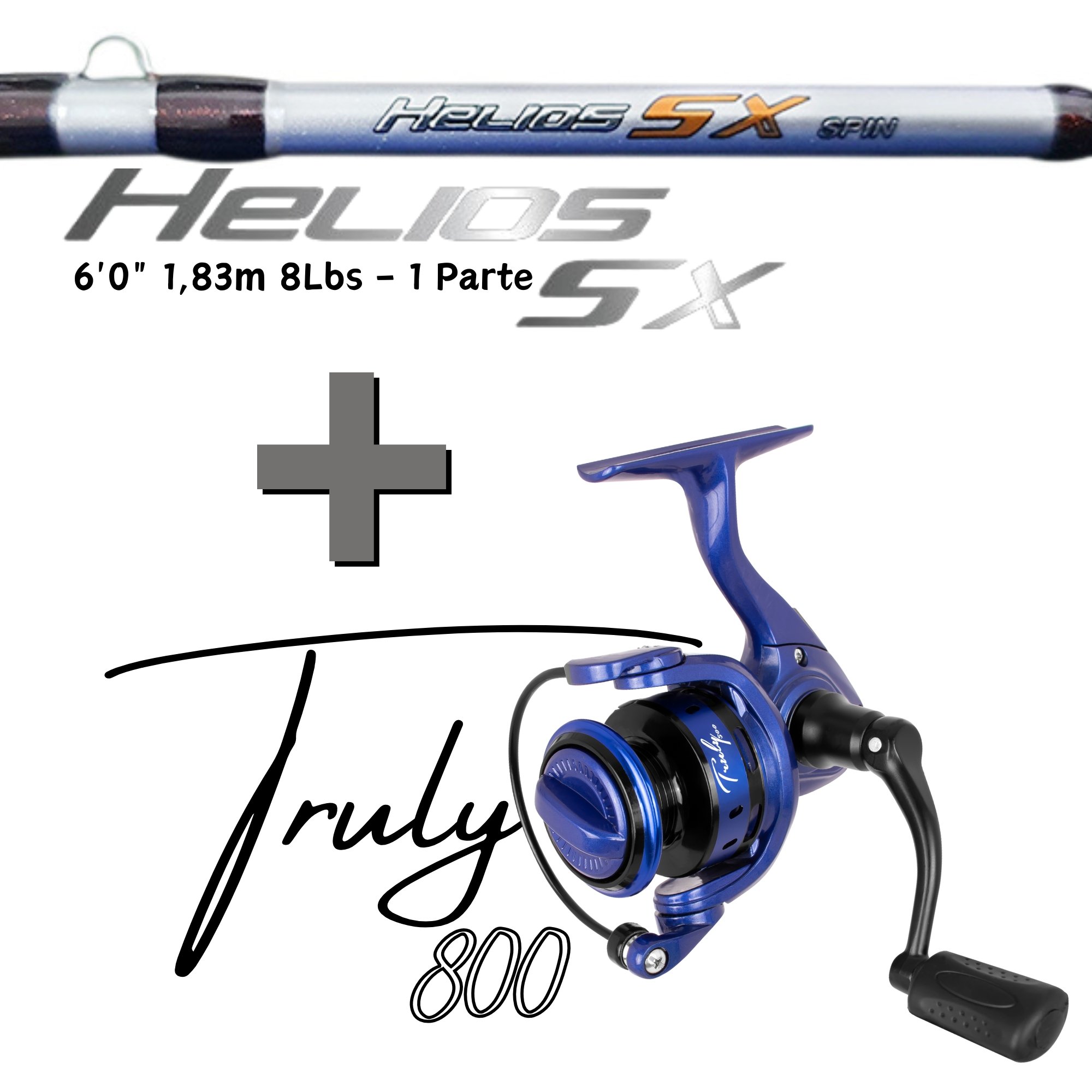 Kit Okuma Vara Helios SX 6'0'' (1,83m) 8Lbs + Molinete Truly 800 Azul