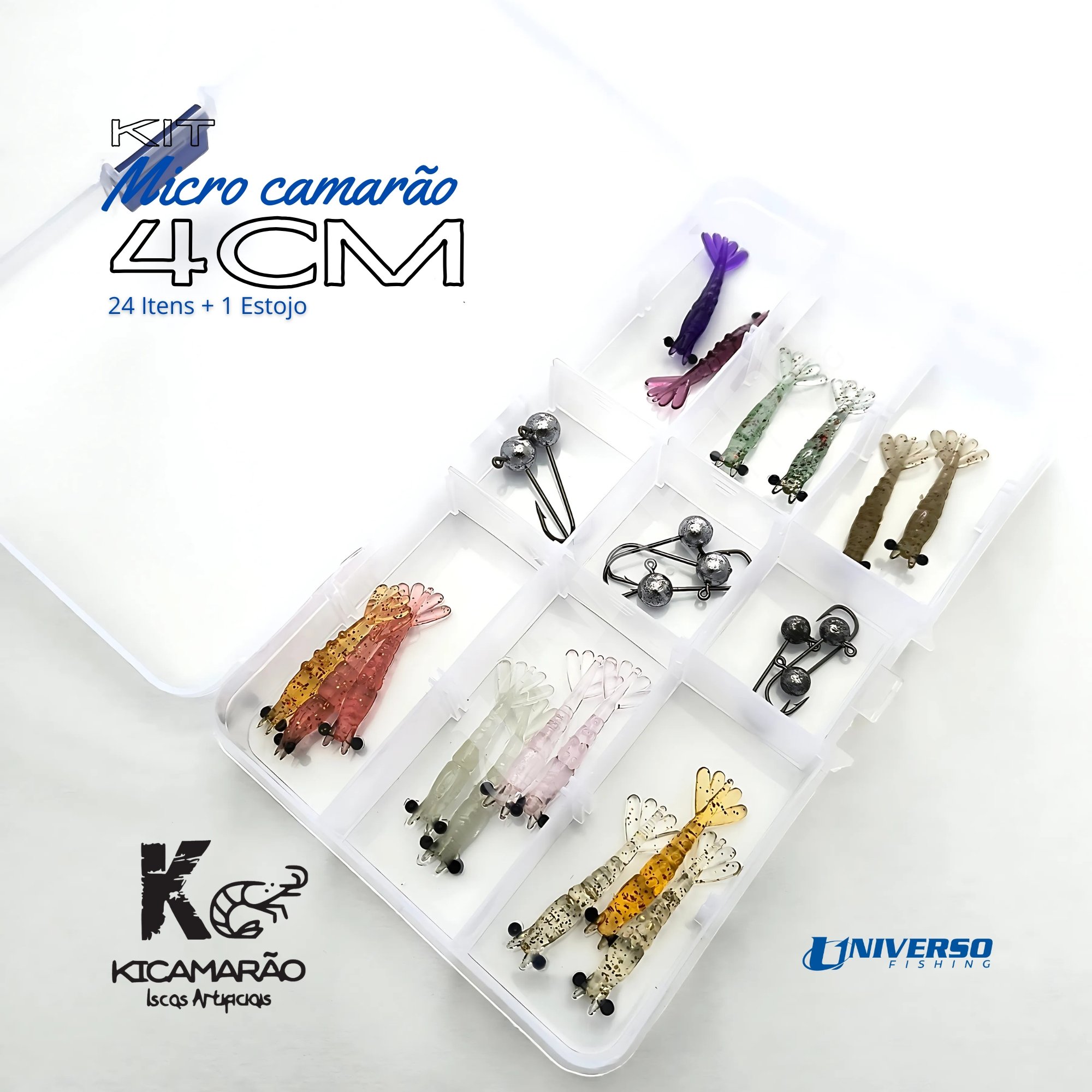 Kit Kicamarão Micro Camarão 4cm - com 25 Itens #013