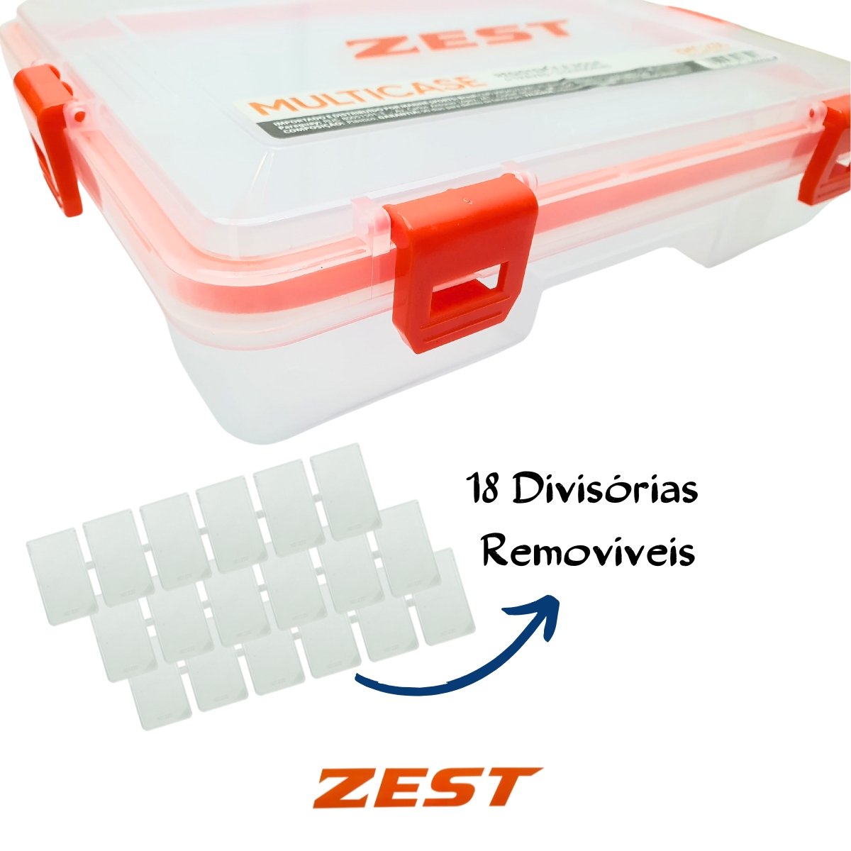 Caixa Multicase Zest ZMC 345 c/ 18 Divisórias Removíveis