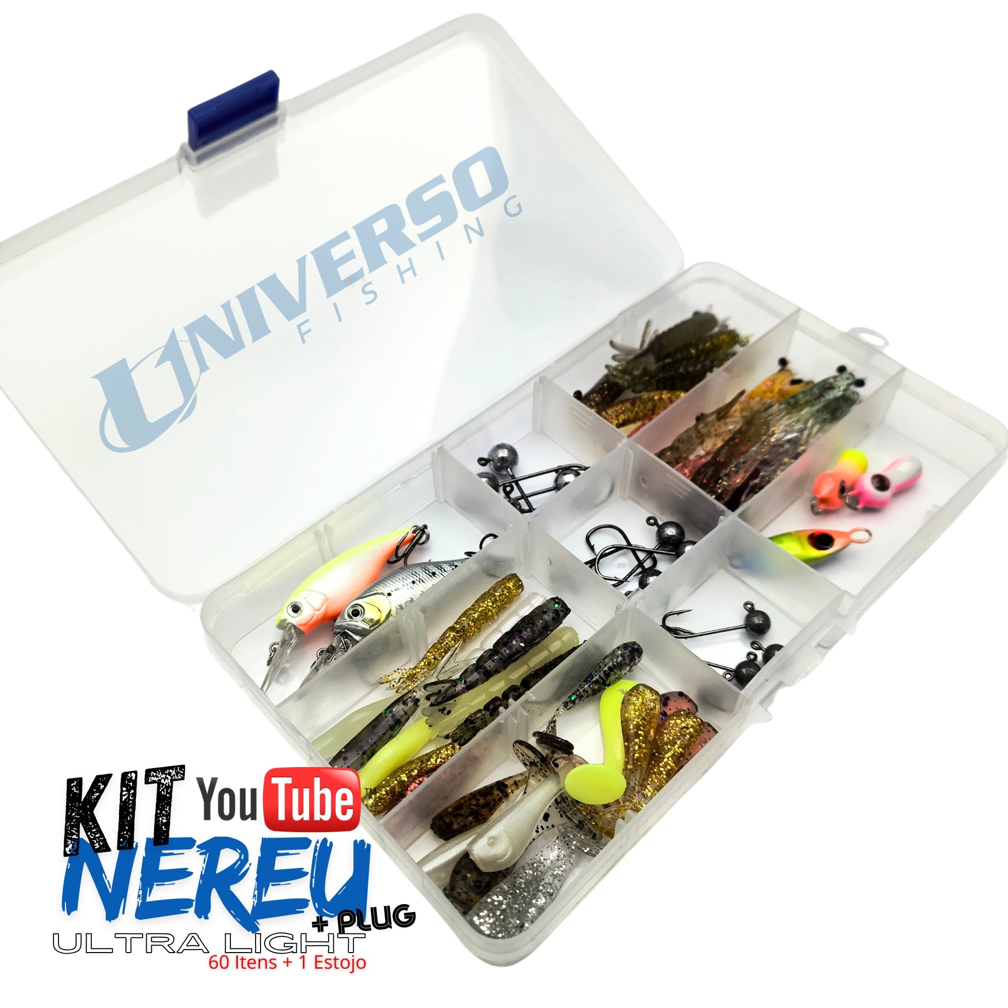 Kit Nereu Ultra Light 60 Itens + Estojo 17cm (Plug) #041