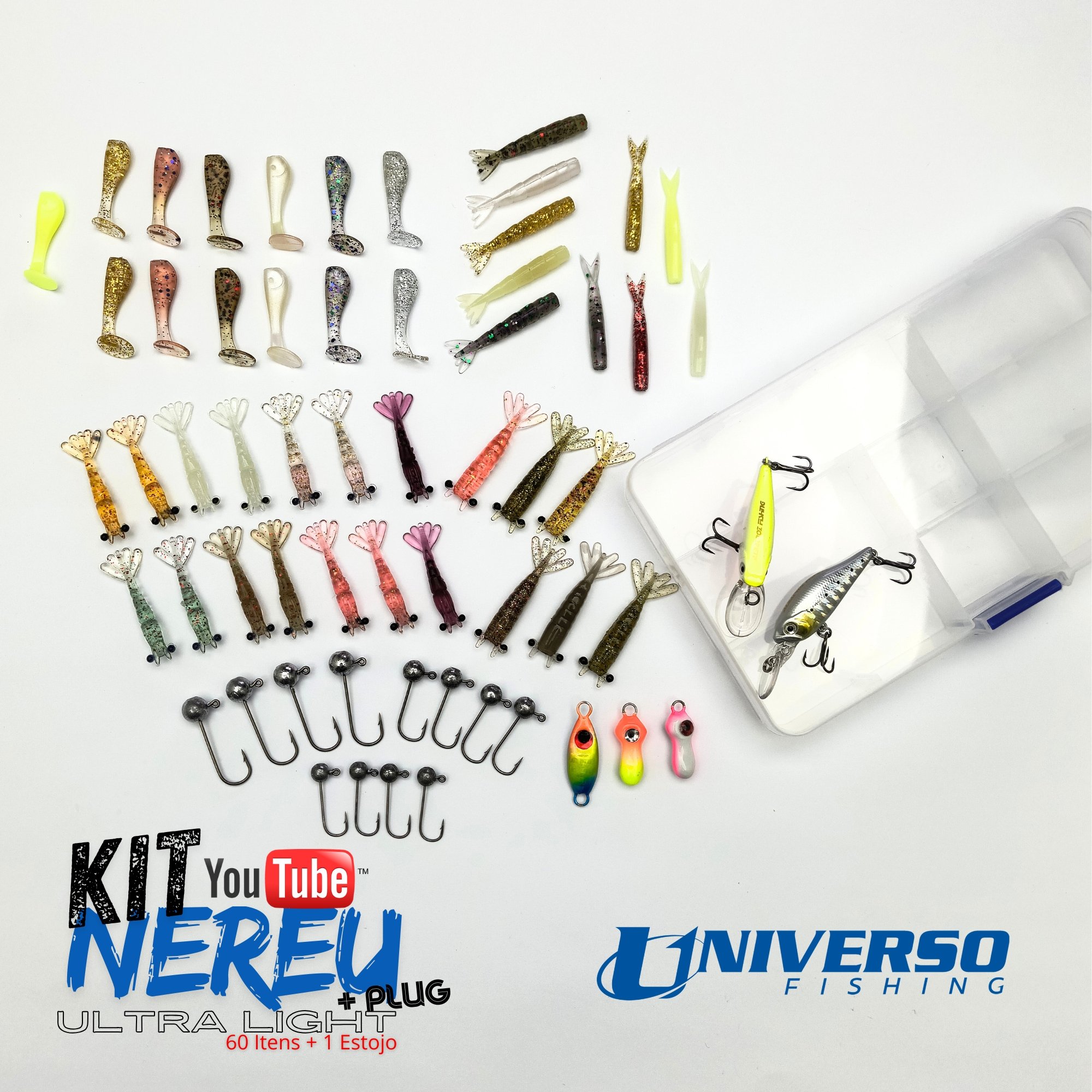 Kit Nereu Ultra Light 60 Itens + Estojo 17cm (Plug) #041