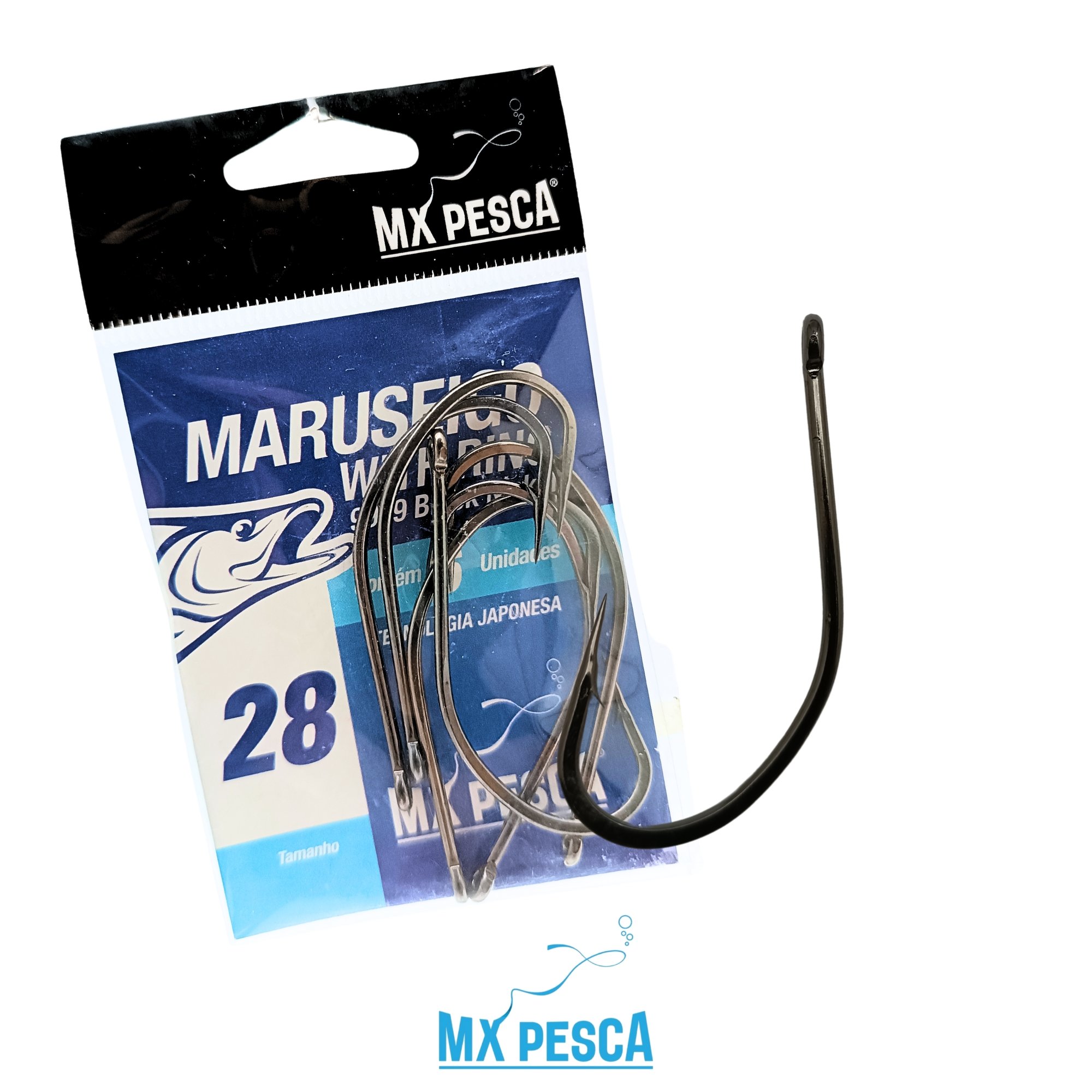 【マー】 Anzol MX Pesca Maruseigo With Ring 9939 Black Nickel - 3/0