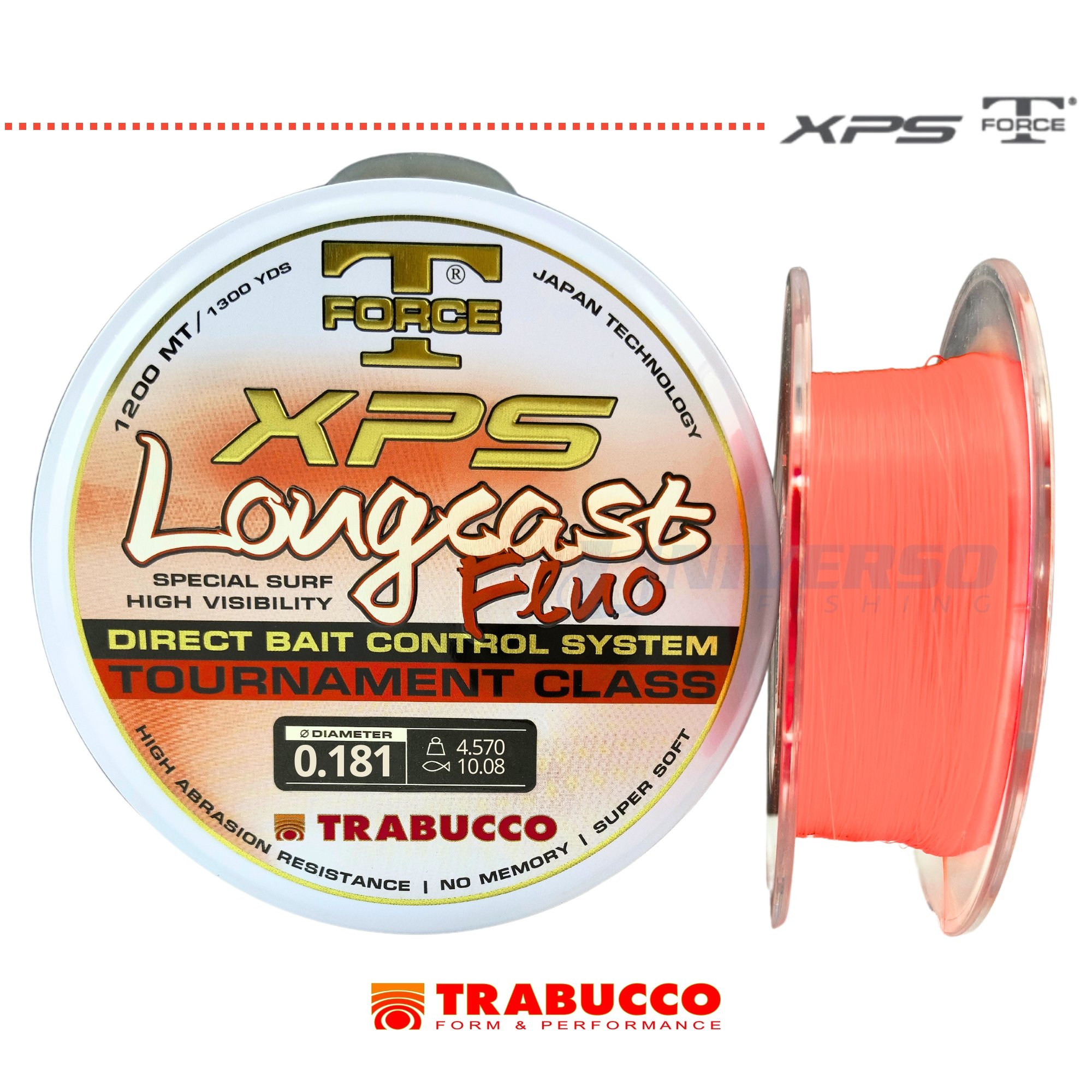 Linha Monofilamento Trabucco XPS Longcast Fluo 1200m Laranja