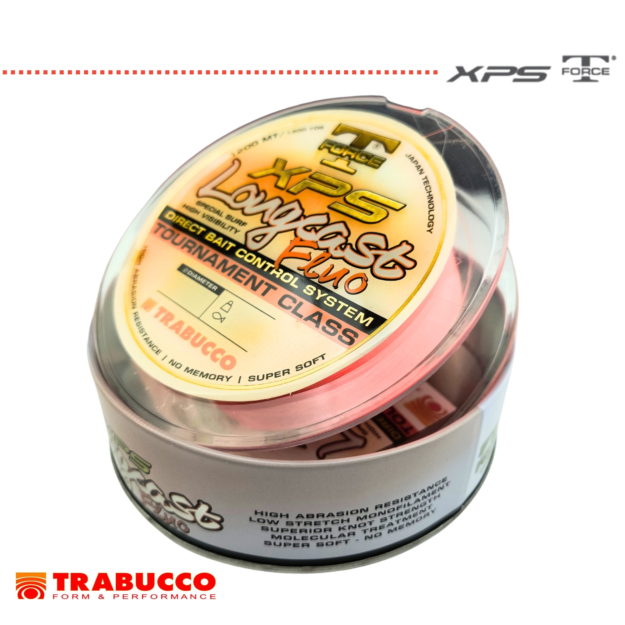 Linha Monofilamento Trabucco XPS Longcast Fluo 1200m Laranja