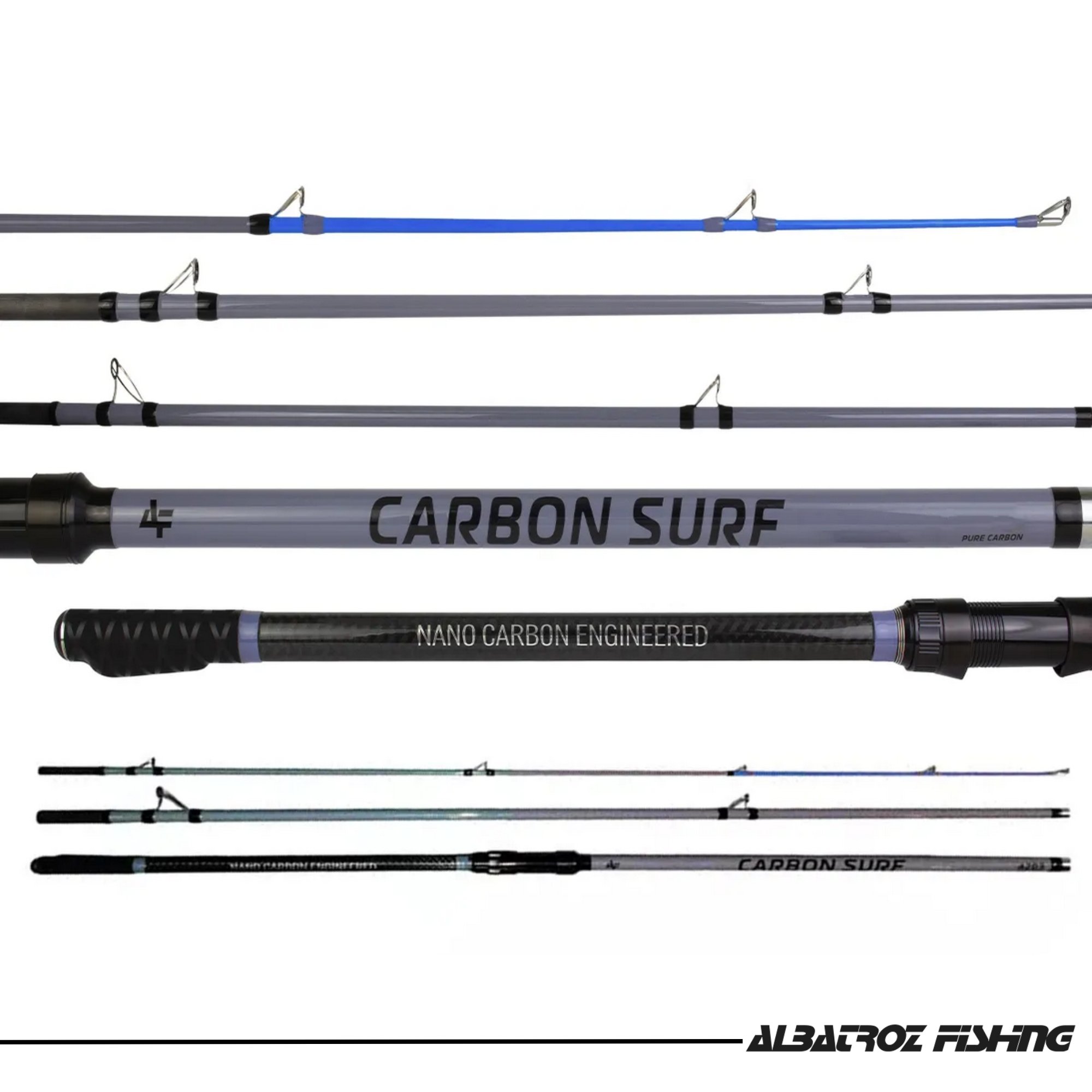 Vara de Praia Albatroz Carbon Surf 3,90m - 3 Partes