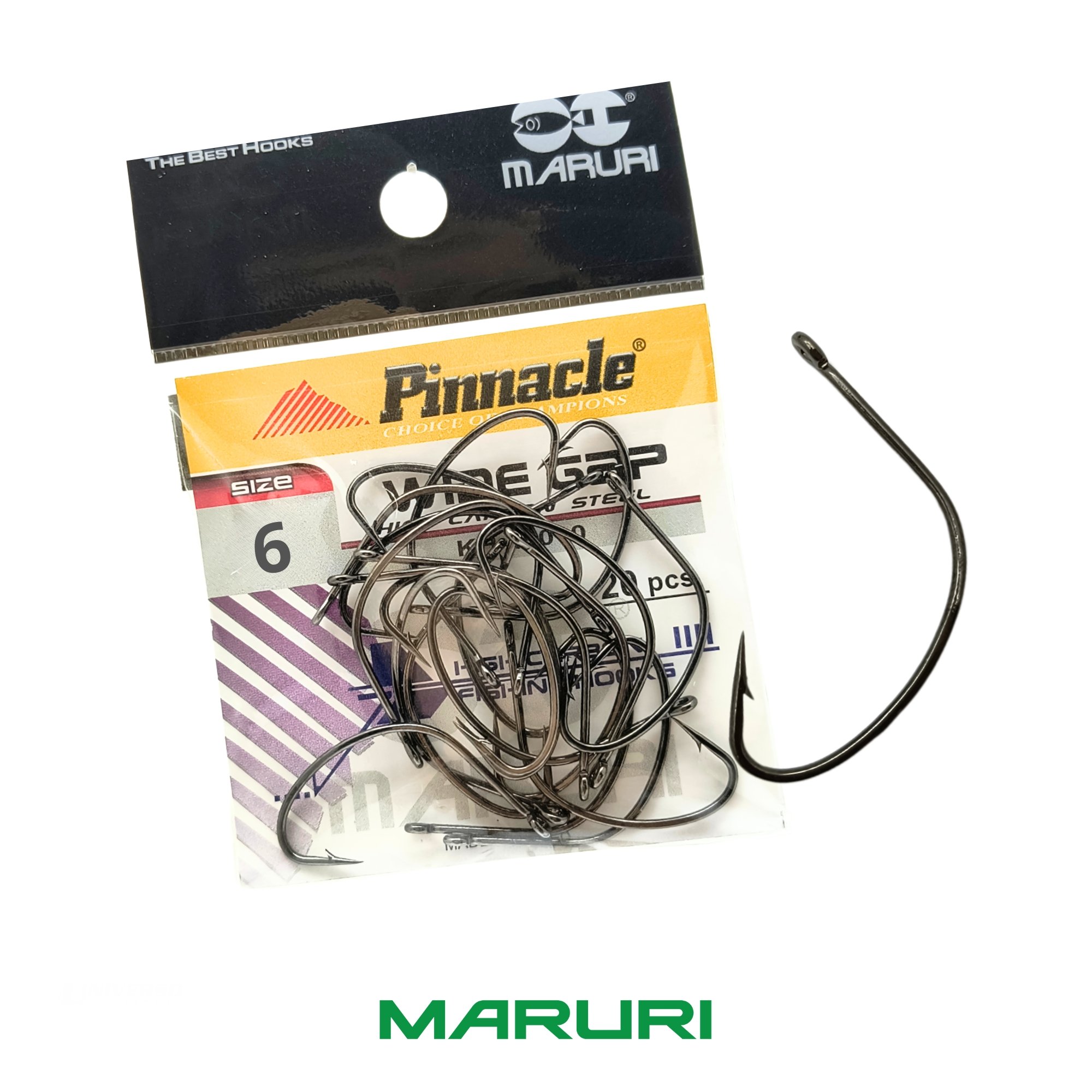 Anzol Maruri Pinnacle Wide Gap Nº 06 - 20 pçs