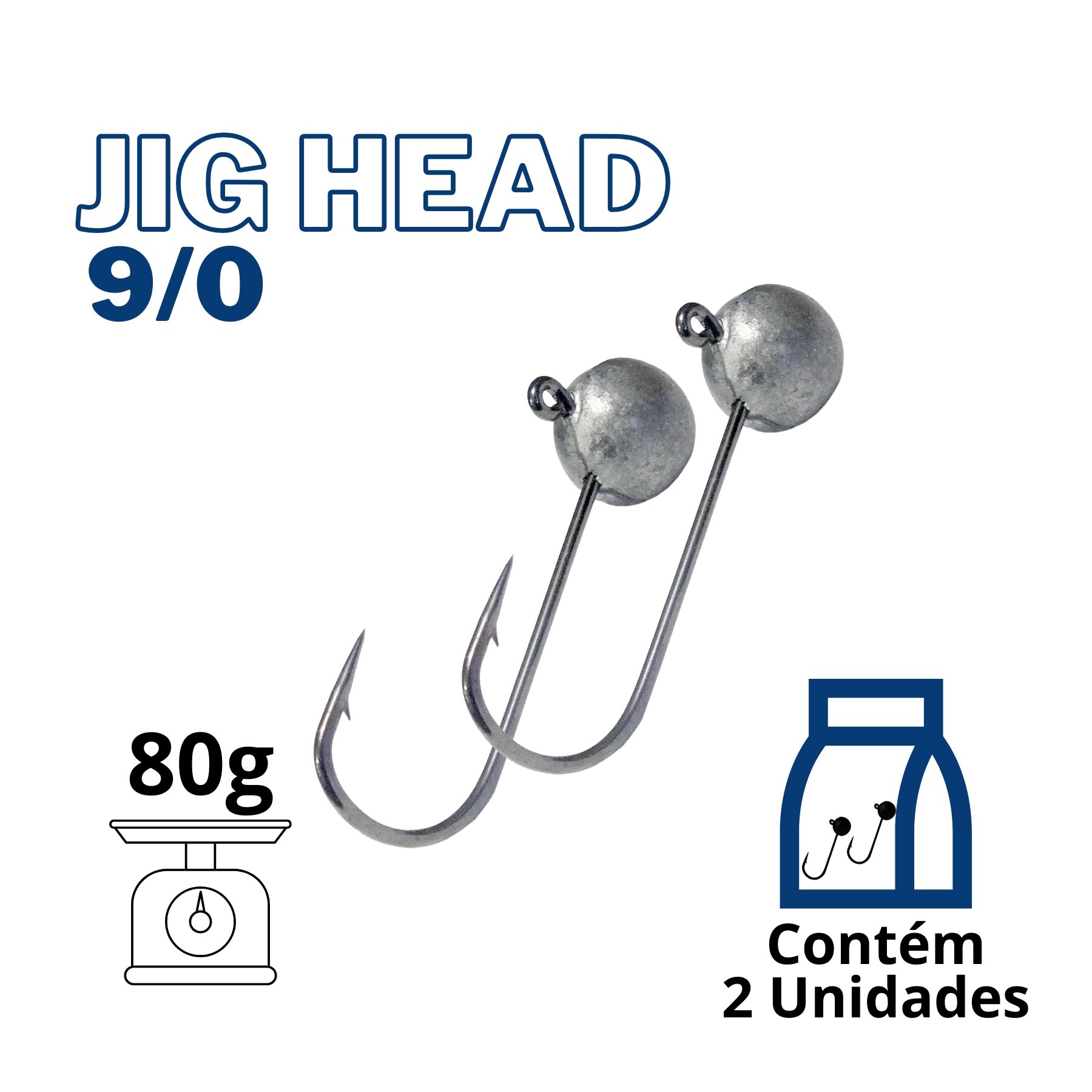 Anzol Reforçado Jig Head Tam. 9/0 | Pacote com 2 Unidades