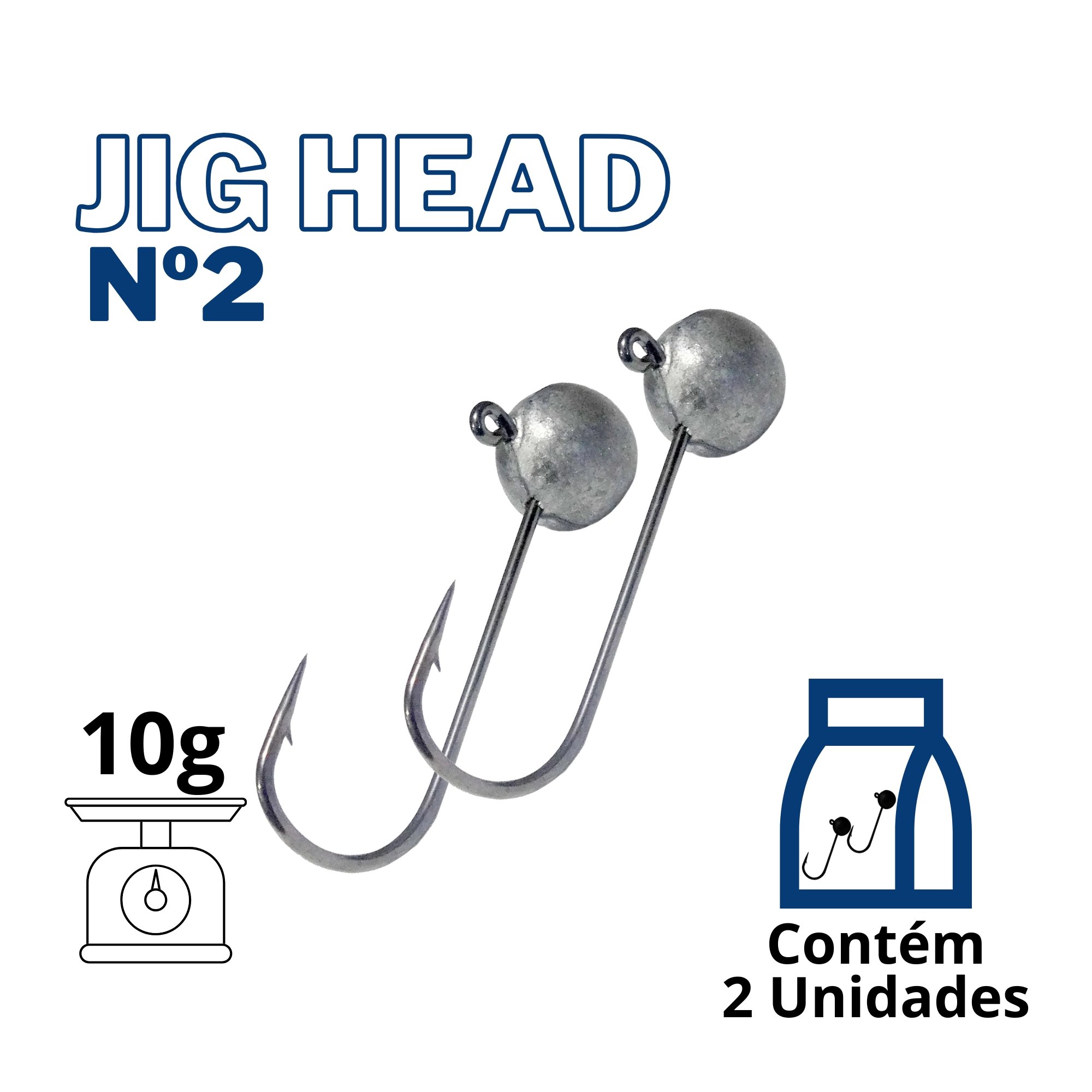 Jig Head 7/0 - Anzol Reforçado | Pacote com 2 Unidades - 40g