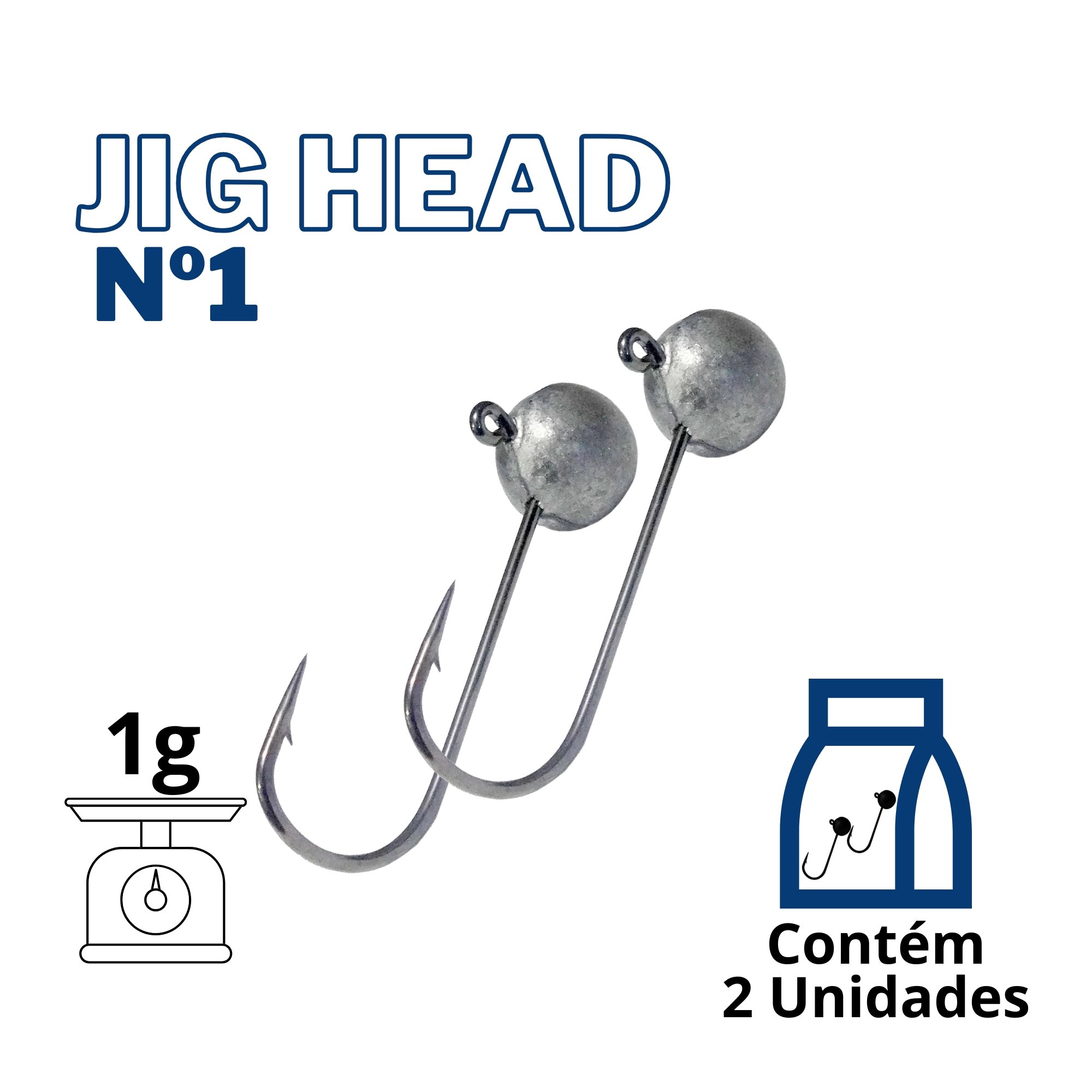 Jig Head Nº1 - Anzol Reforçado | Pacote com 2 Unidades