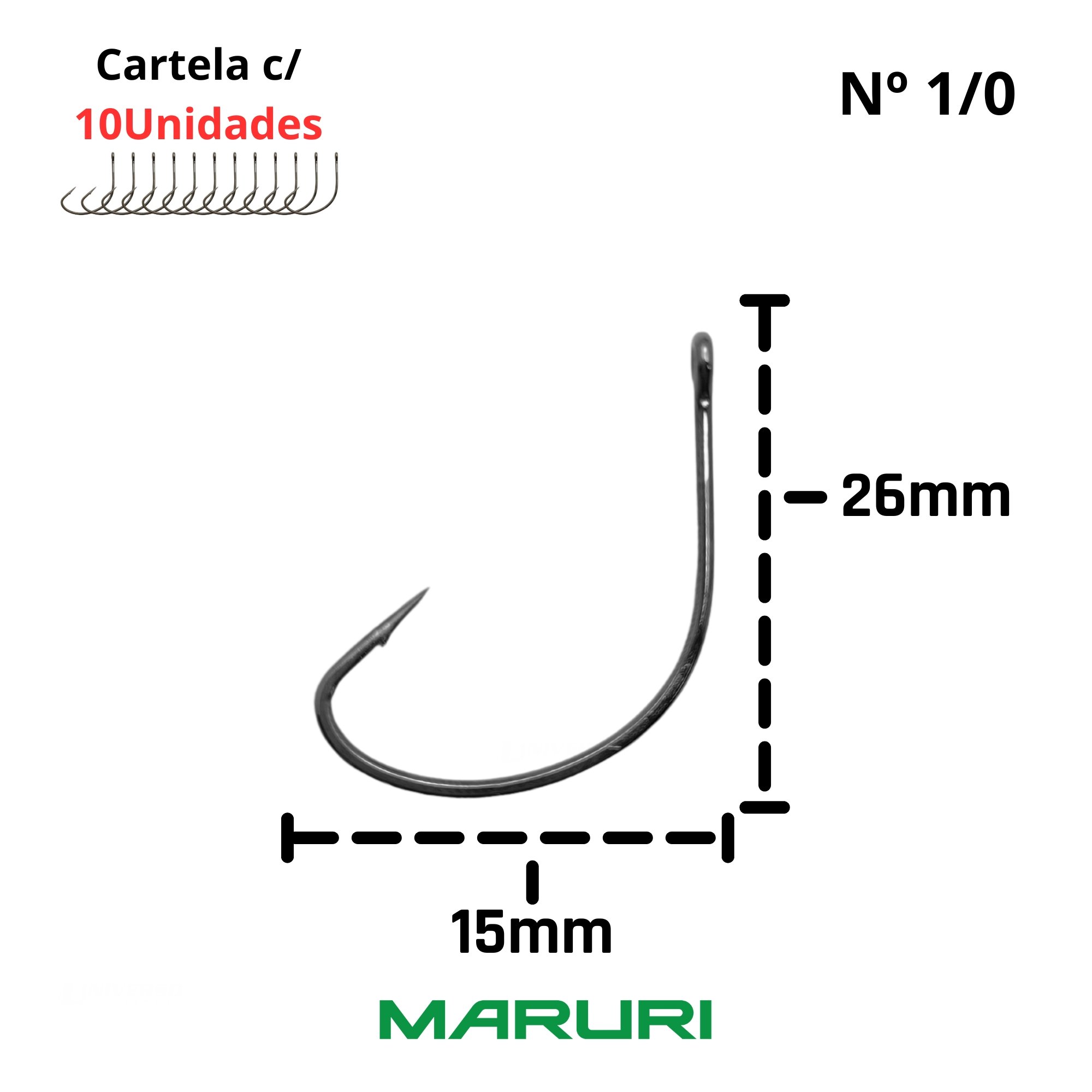 Anzol Maruri Pinnacle Pacu - 1/0 c/ 10un.
