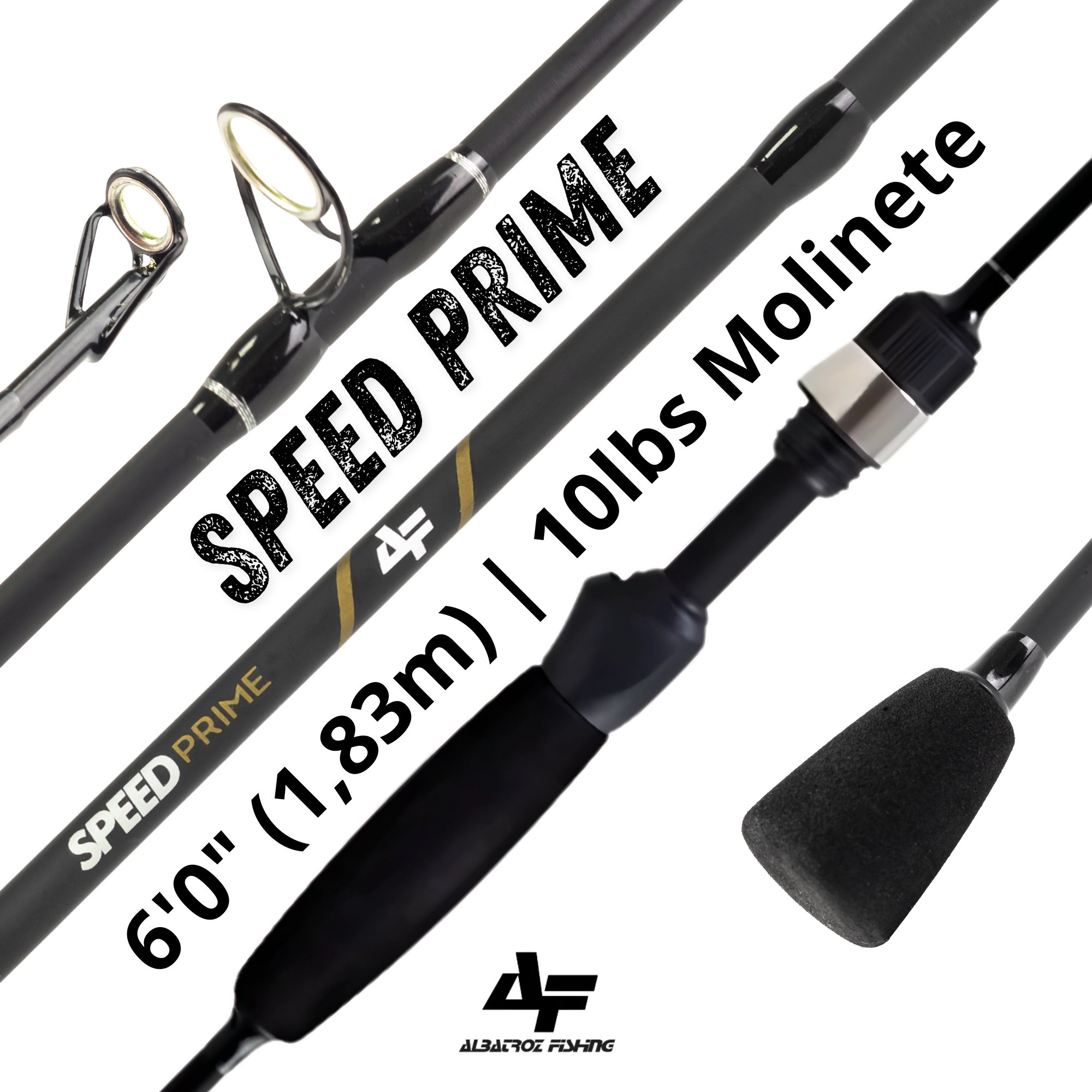 Kit Albatroz Vara SpeedPrime 6'0 (1,83M) 10lbs Para Molinete +