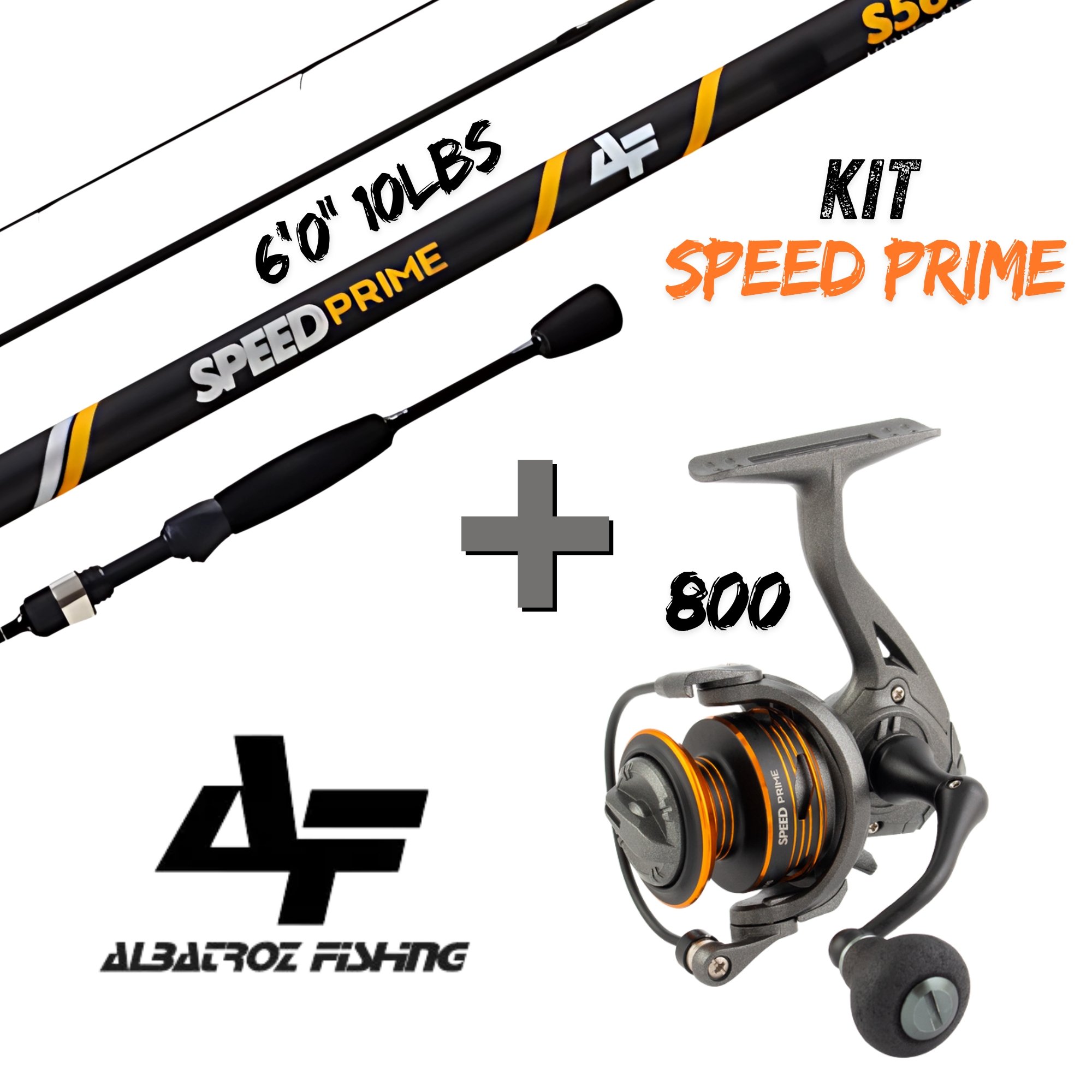 Kit Albatroz Vara SpeedPrime 6'0 (1,83M) 10lbs Para Molinete +