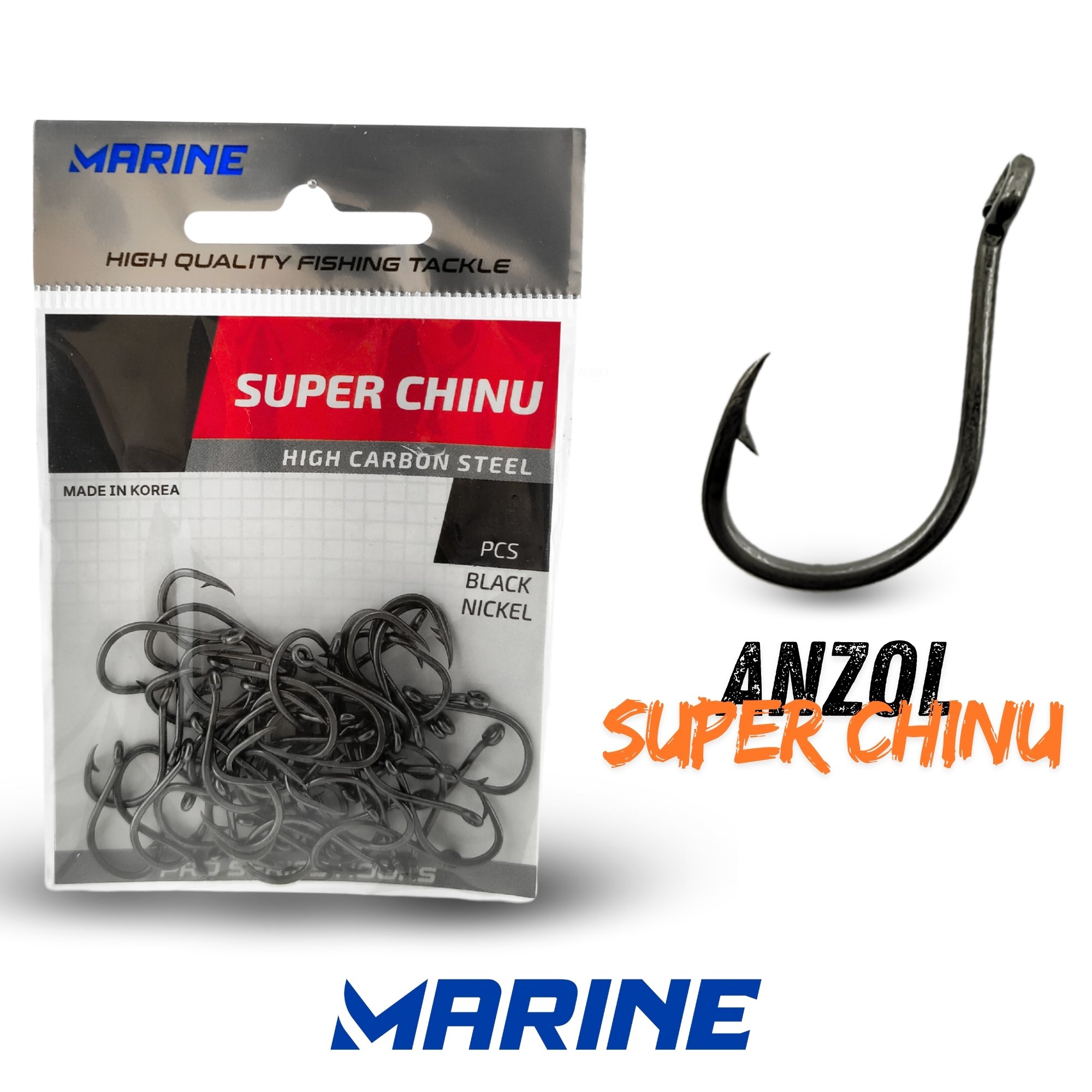 Anzol Super Chinu High Carbon Steel | Marine - 09 - 30un.