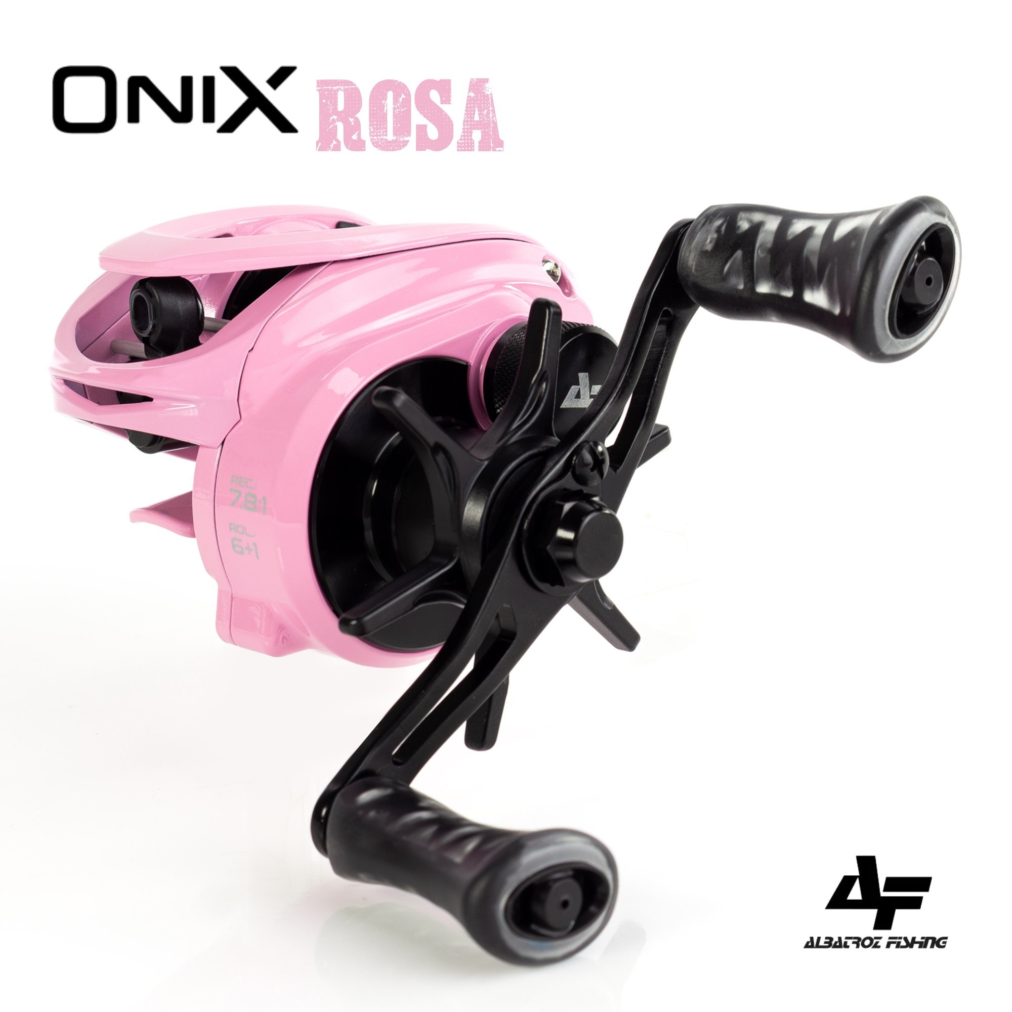 Carretilha Albatroz Onix ROSA | Vel. 7.8:1 Rol. 6+1 Drag 4Kg
