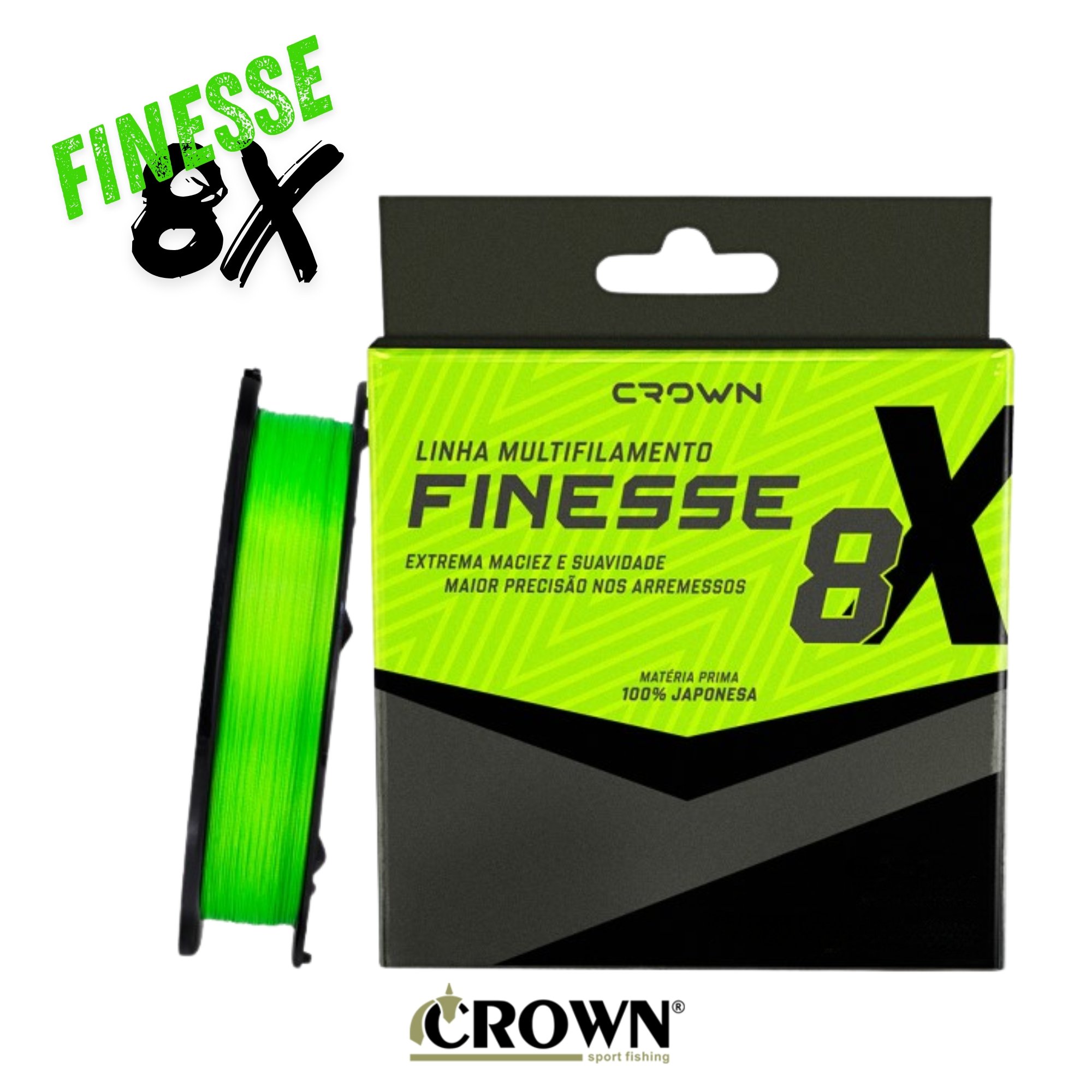 Linha Multifilamento Finesse 8x Verde - 300m | Crown