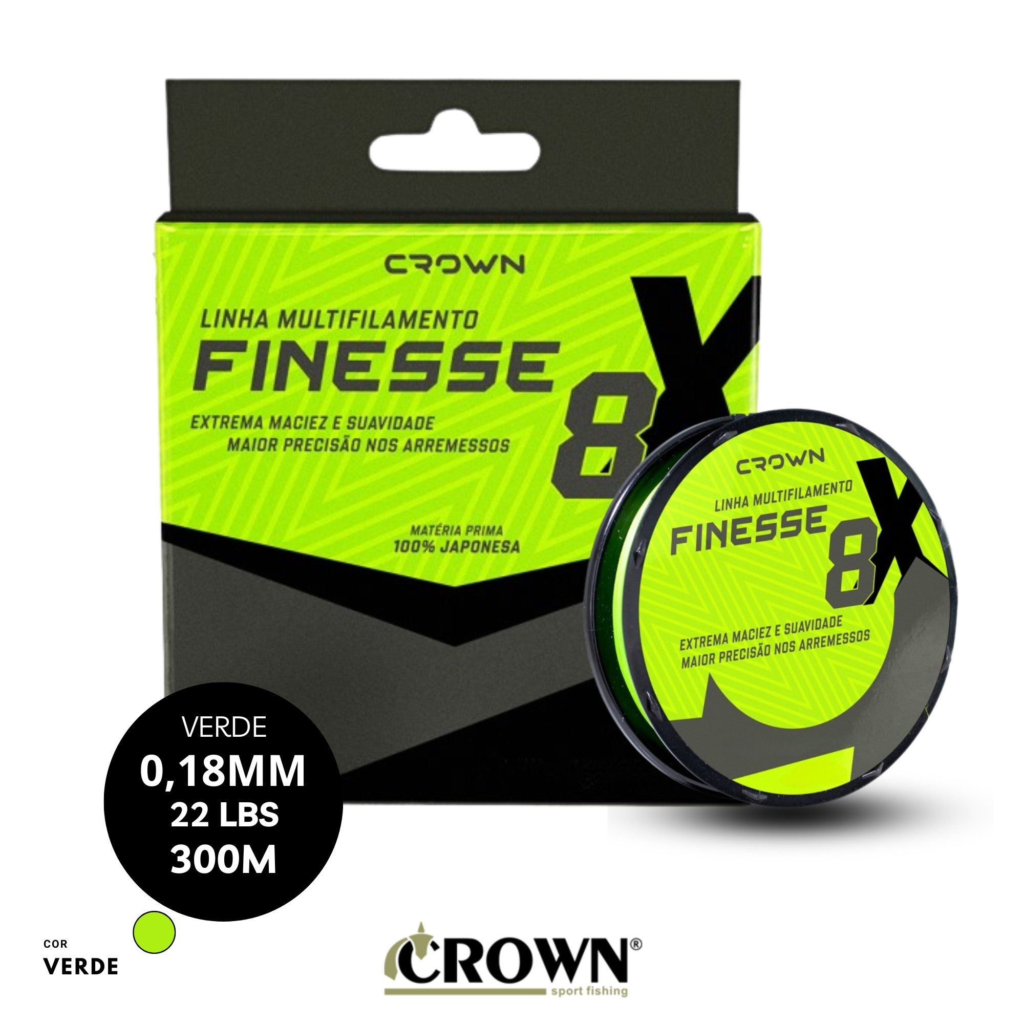 tdfオリーブ36 Linha Multifilamento Finesse 8x Verde - 300m | Crown