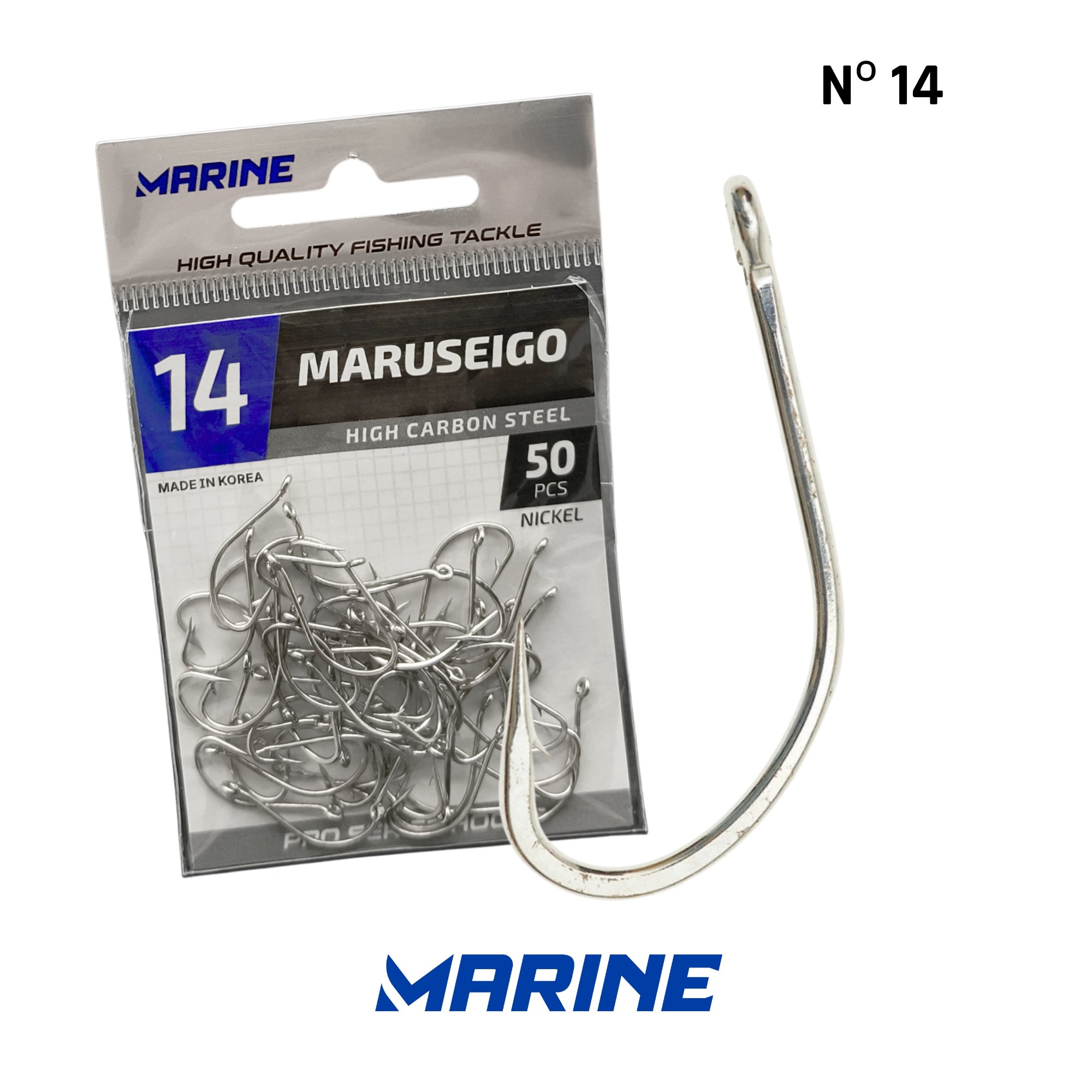 Anzol Marine Maruseigo Nickel Nº 14 c/ 50 Un.