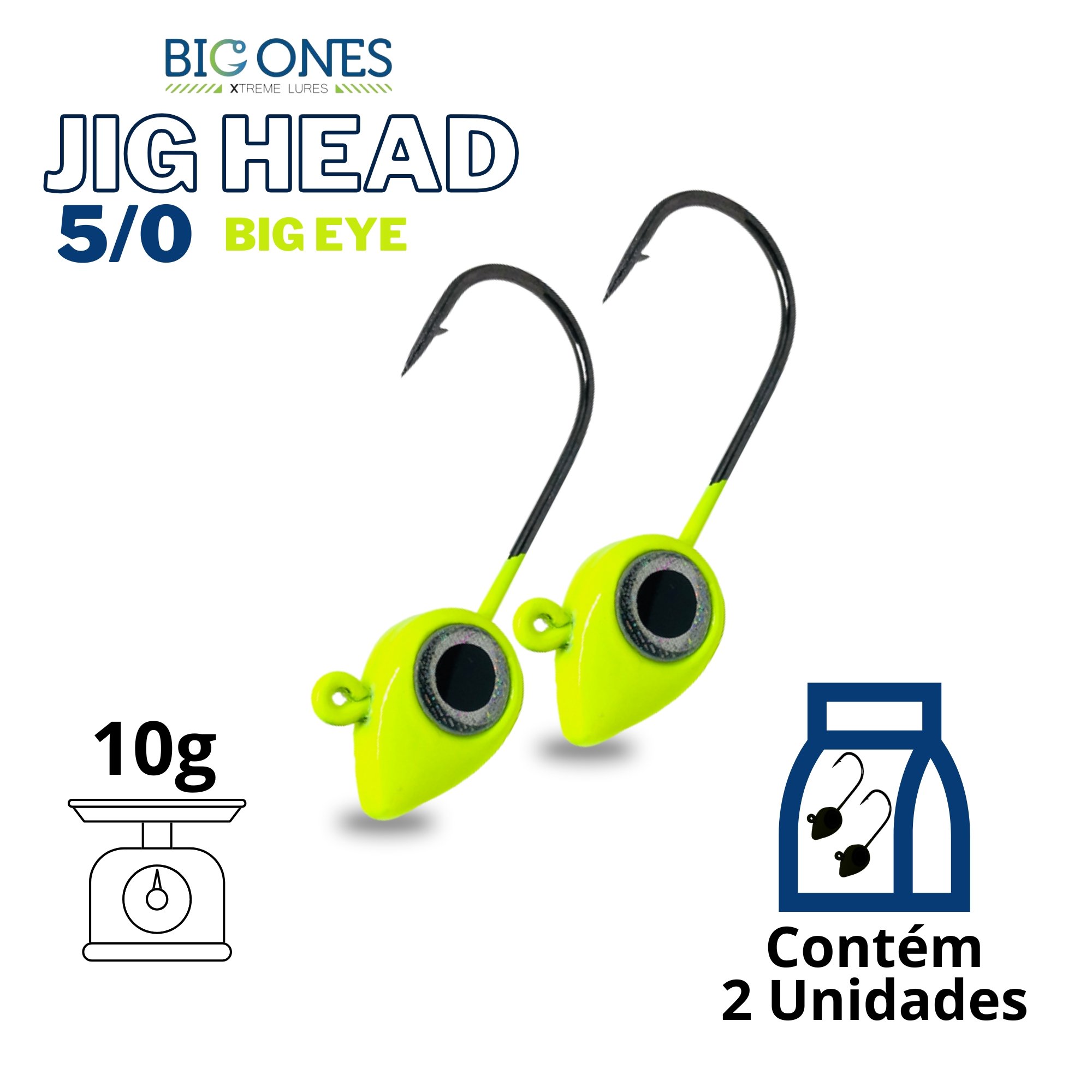 Jig Head 5/0 - Big Eyes Big Ones Colorido - 2 Unidades