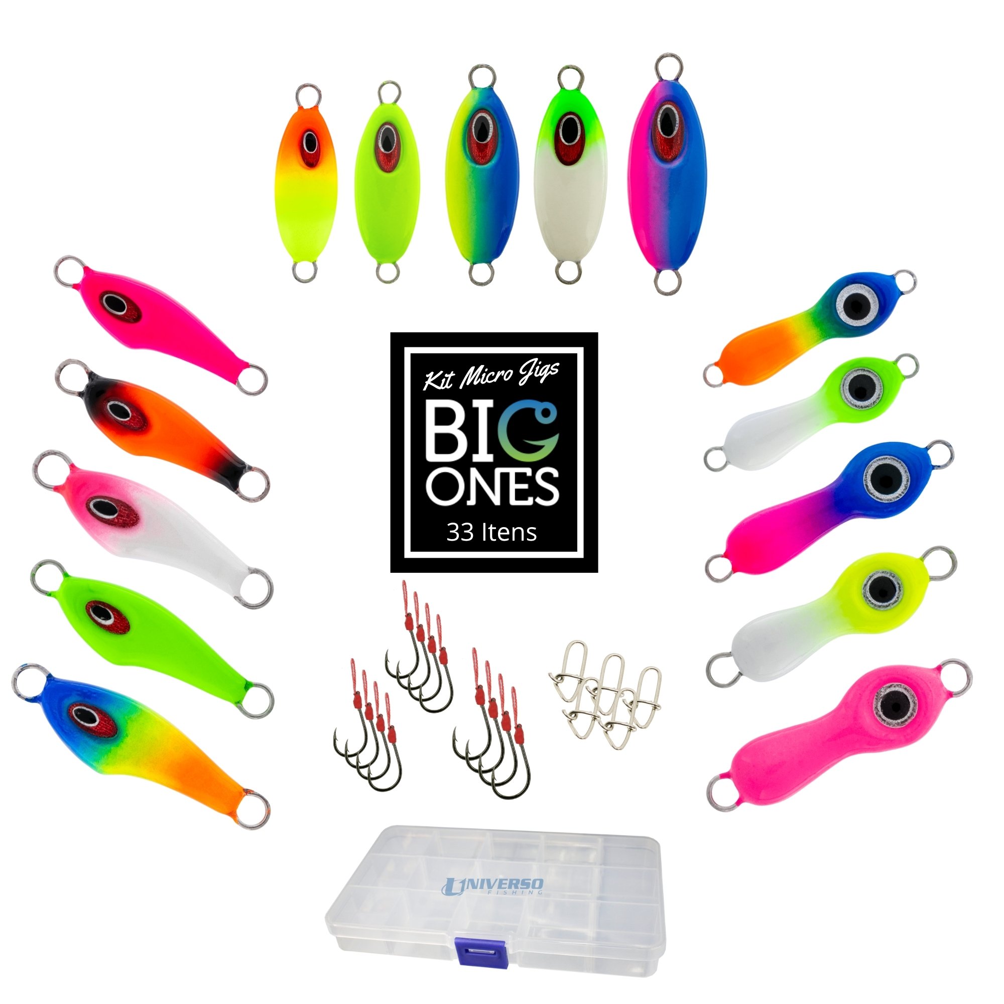 Kit Micro Jig Big Ones | X-Runner | Fat Slow | Sonic - 33 Itens By