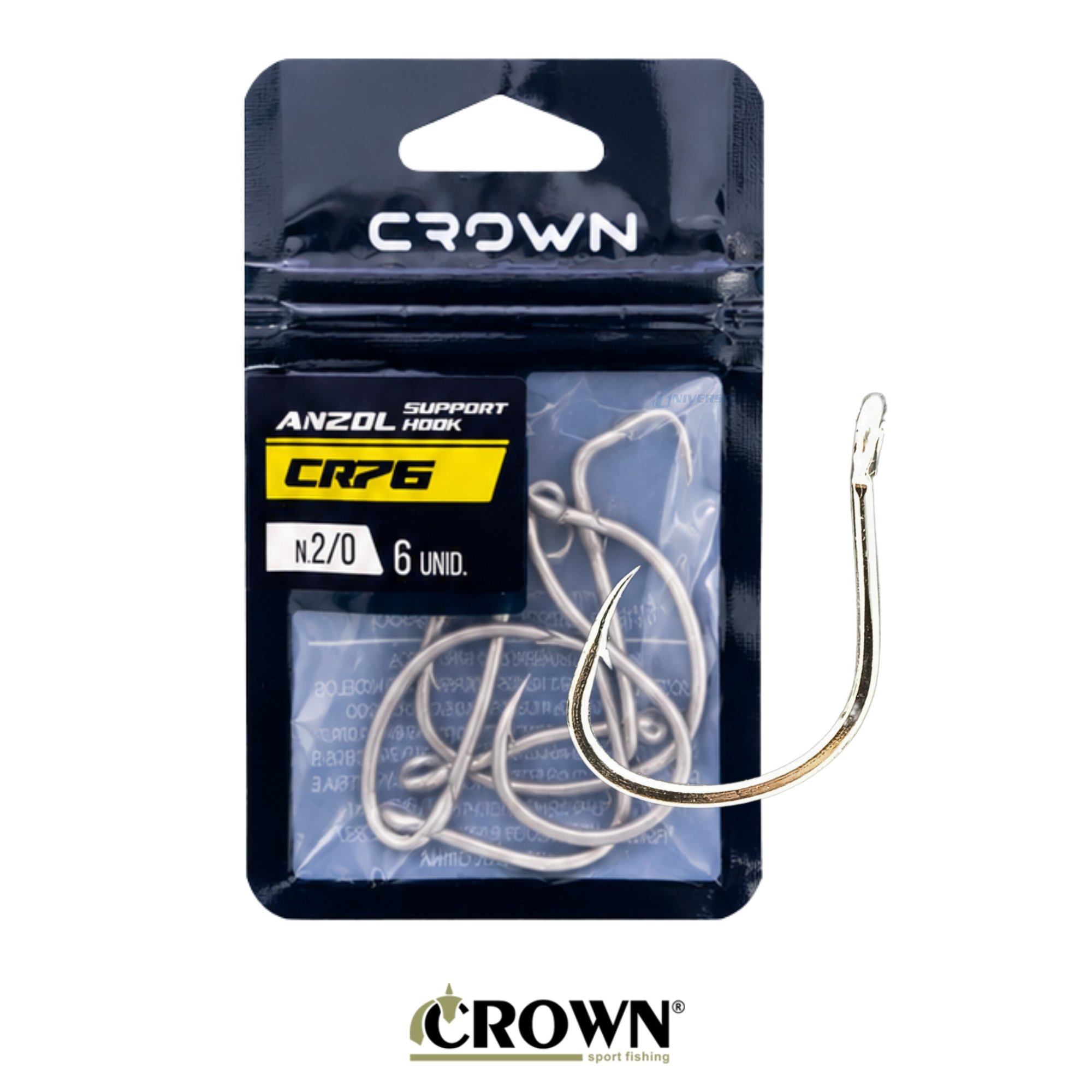 Anzol Support Hook Crown CR76 - Cartela c/ 6 Unidades 2/0