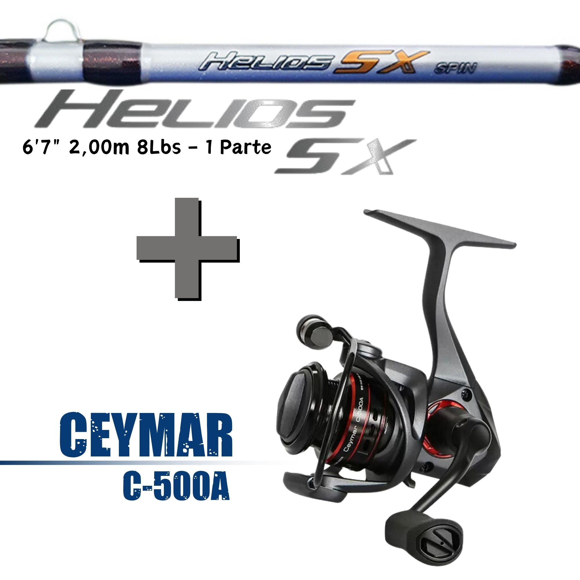 Kit Okuma Vara Helios SX 6'7'' (2,00m) 8Lbs + Molinete Ceymar C-500A